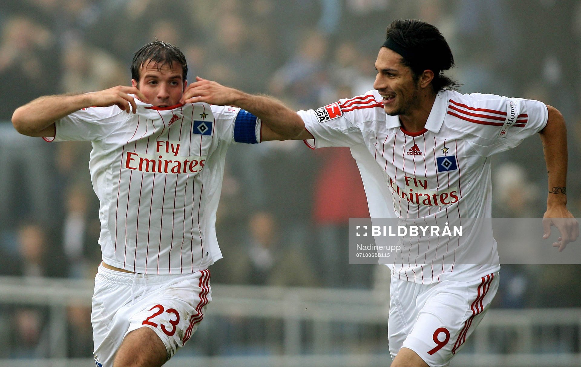 0-1 Jubel, Rafael van der Vaart och Paolo Guerrero, Hamburg