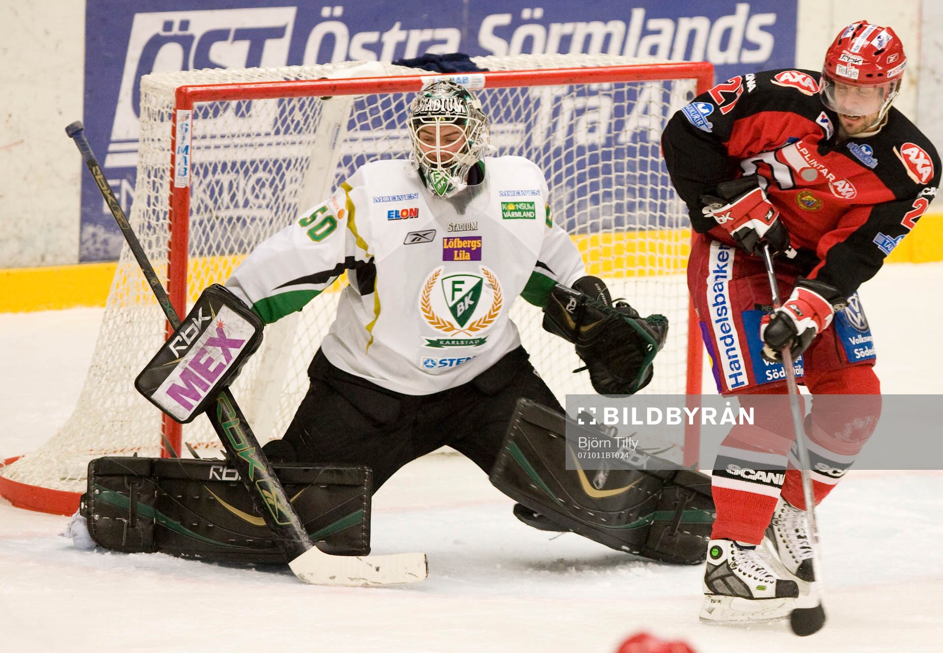 Jonas Gustavsson, målvakt, Färjestad, storspelade i mål