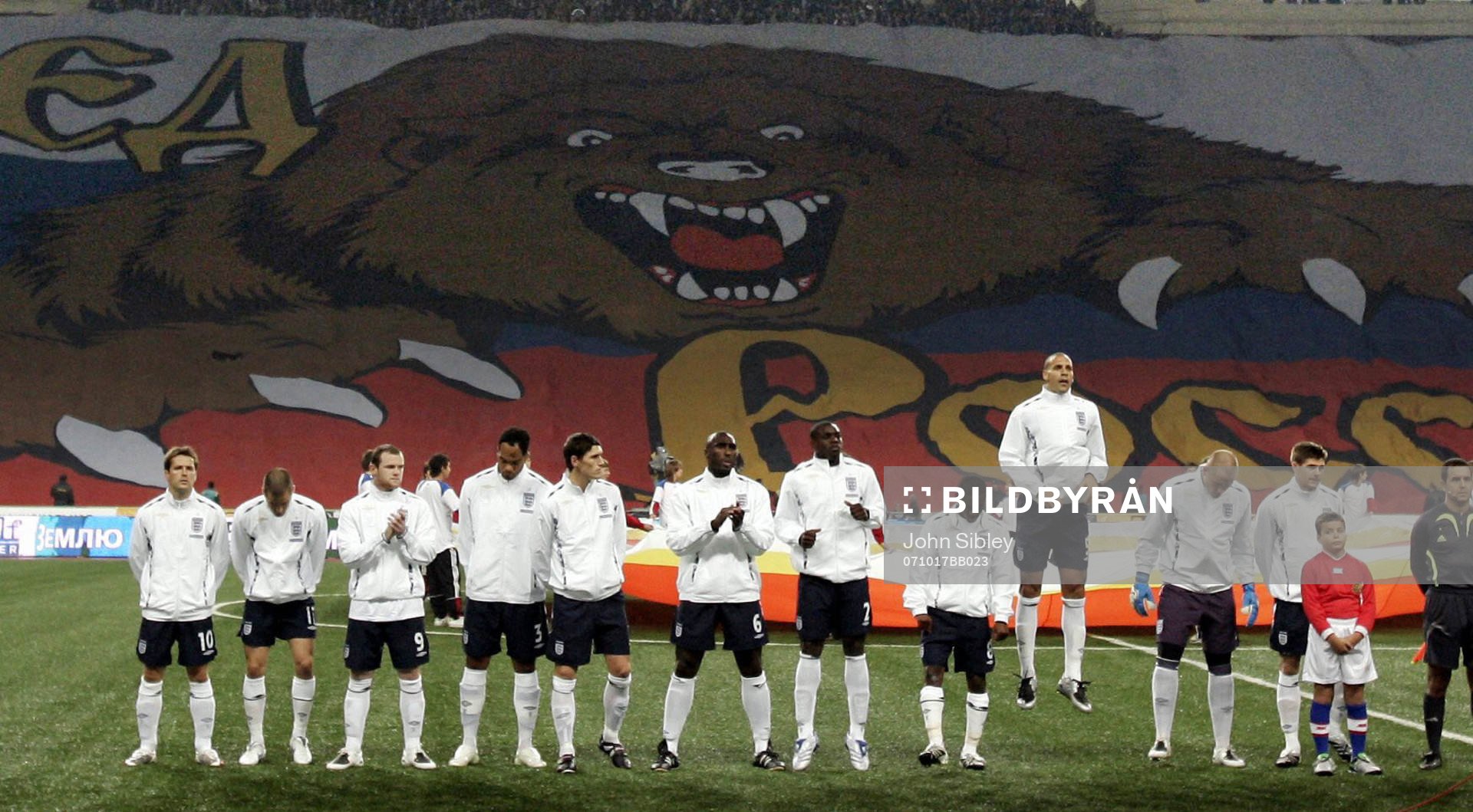 England, lag, lagbild, tifo, björn