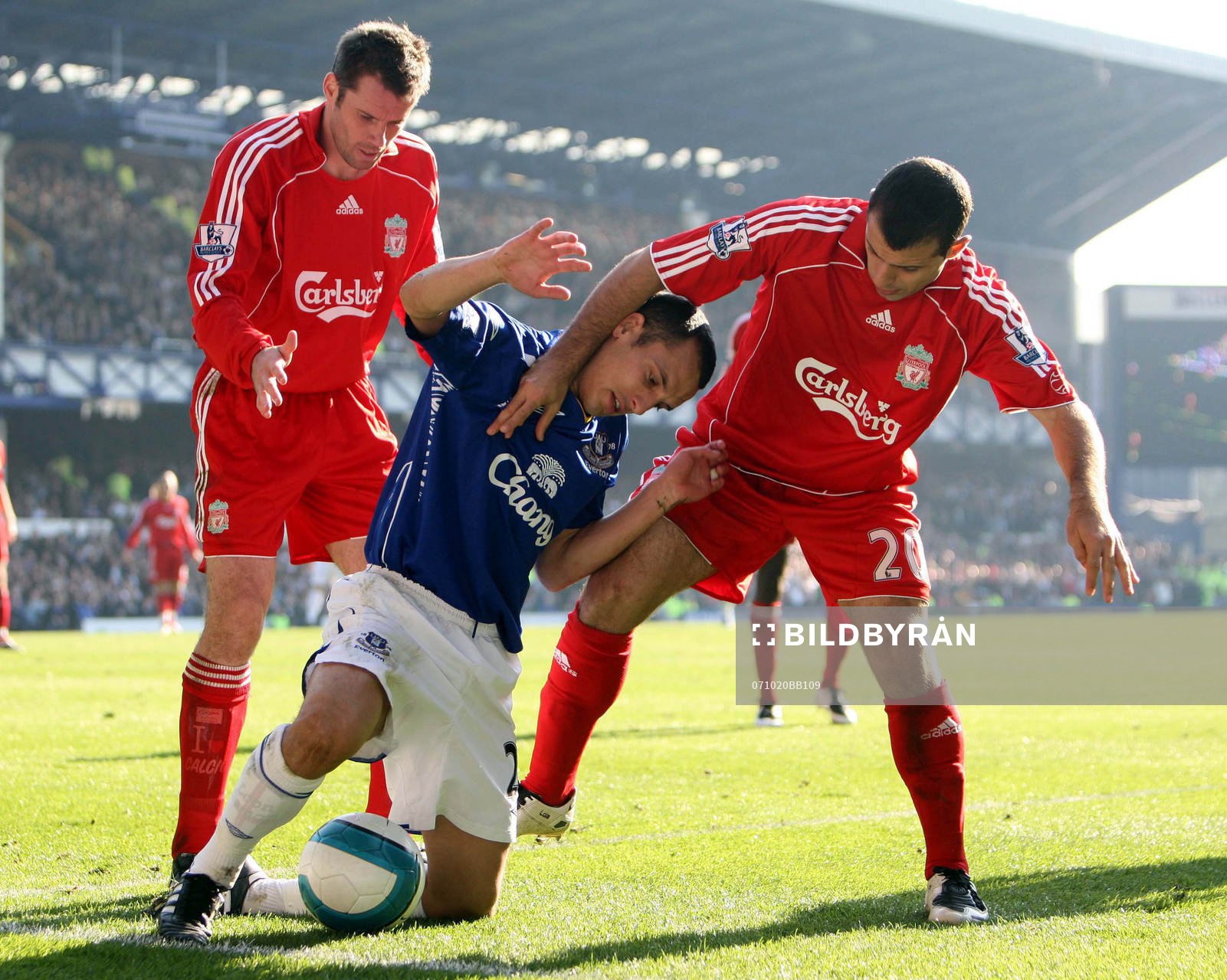 Leon Osman, Jamie Carragher och Javier Mascherano