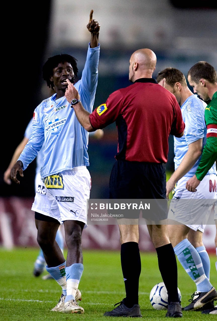 Jimmy Dixon, Malmö FF, protest, Stefan Johannesson, domare