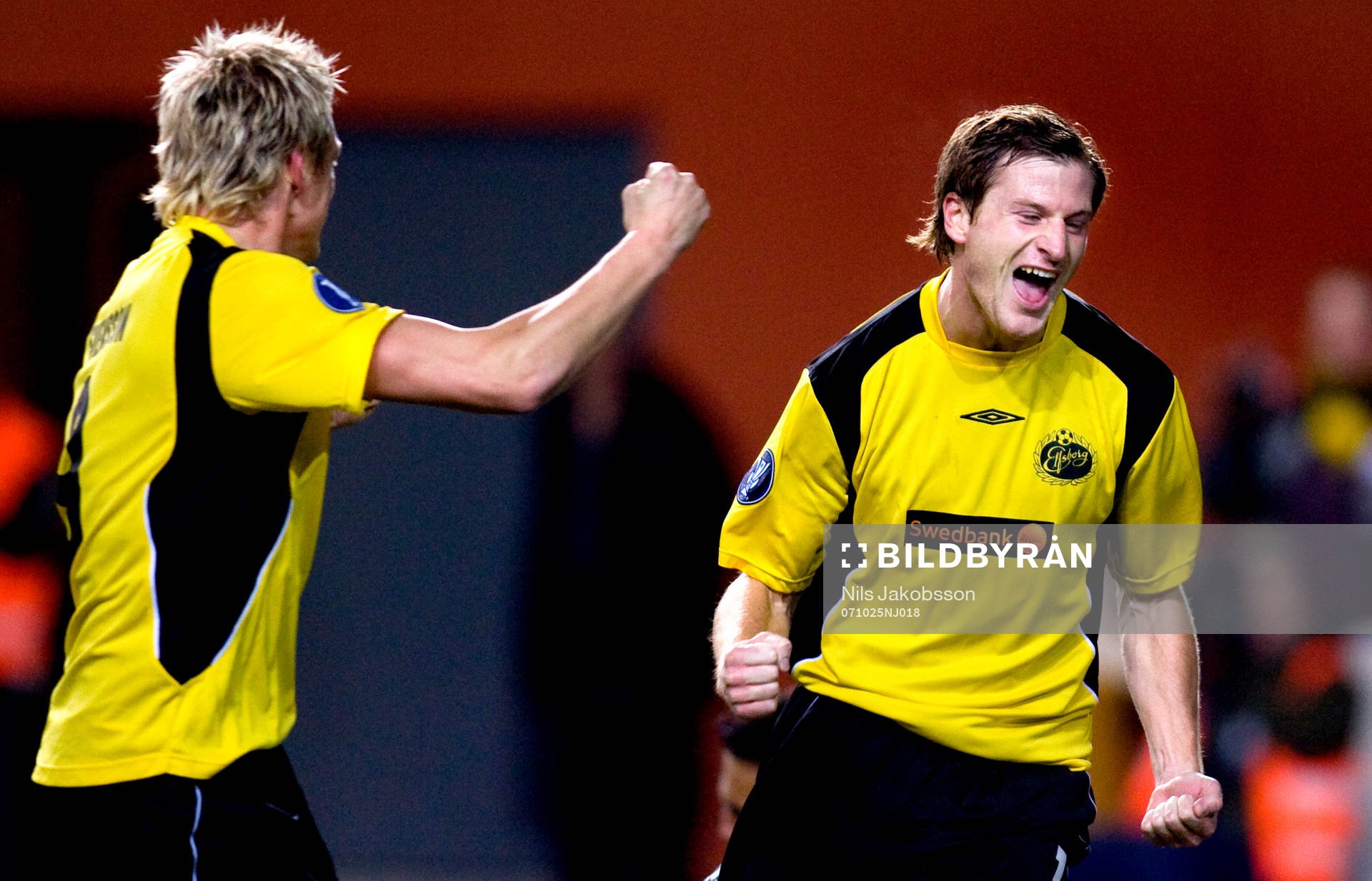  Mathias Svensson, Daniel Mobaeck, Elfsborg, jubel efter 1-0.