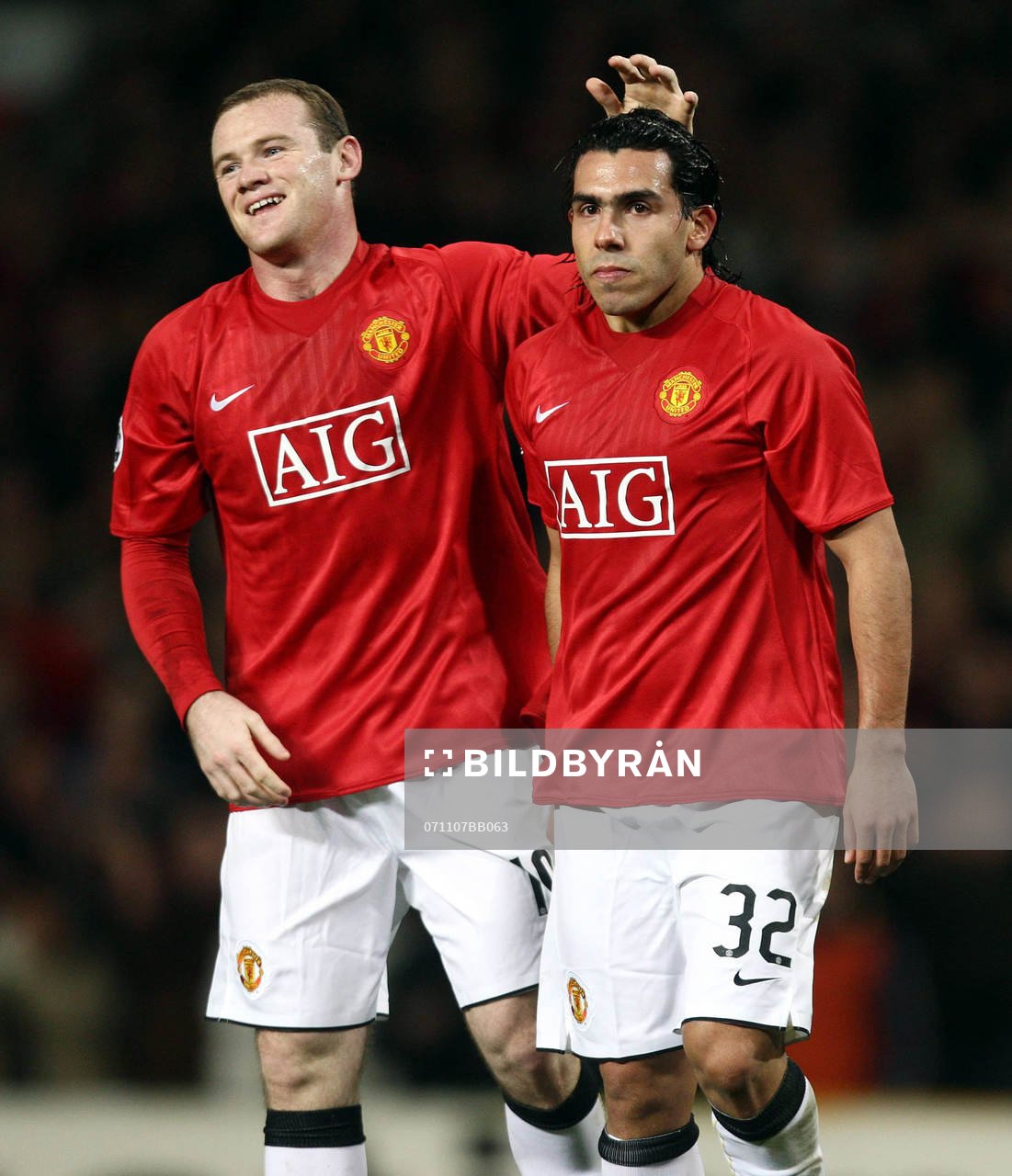 Carlos Tevez och Wayne Rooney, jubel