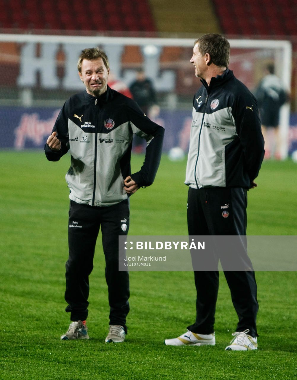 Peter Gerhardsson skojar med Stuart Baxter