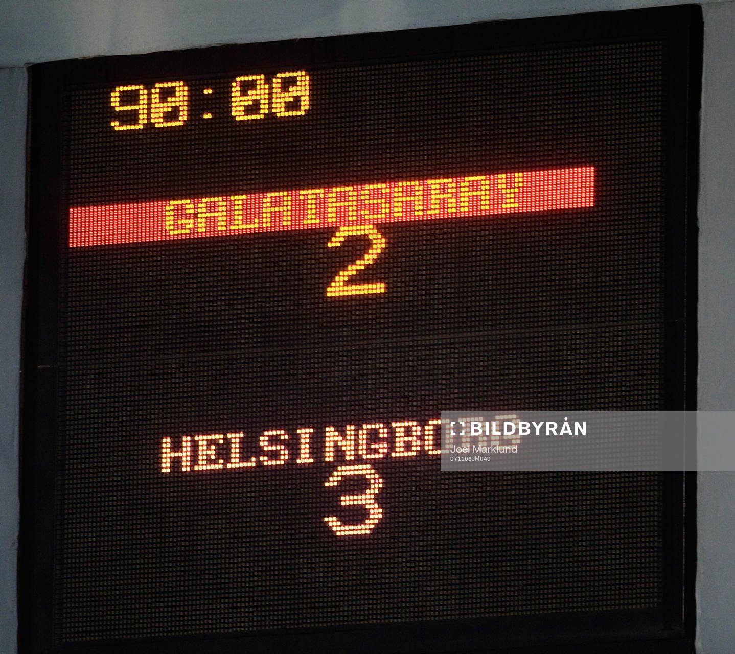  Slutresultatet: 2-3. Resultat, resultattavla.