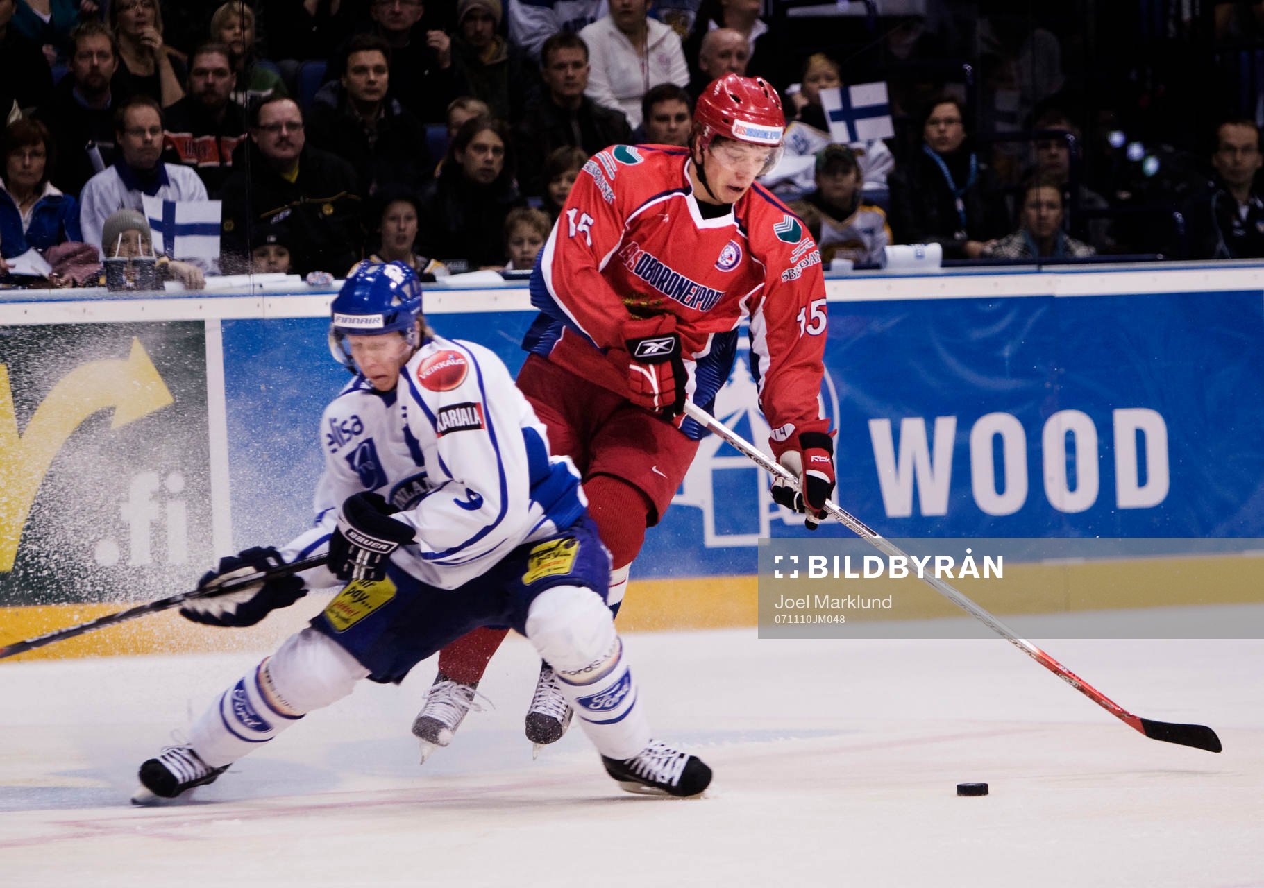 Teemu Aalto, Finland, och Nikolai Kulemin, Ryssland