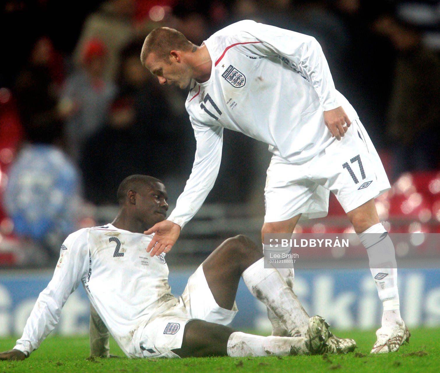 Micah Richards och David Beckham, depp