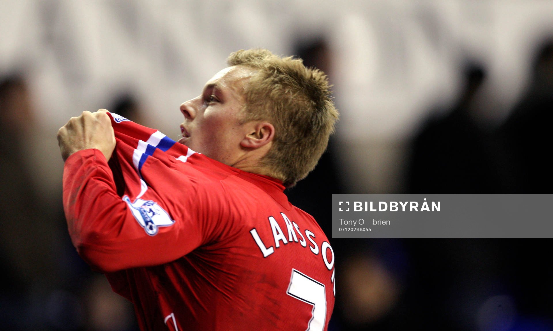  Sebastian Larsson, Birmingham, jubel efter mål.