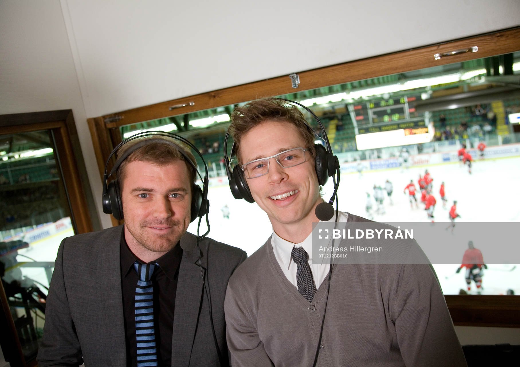 TV komentator, Daniel Kristiansson och Mathias Bosson