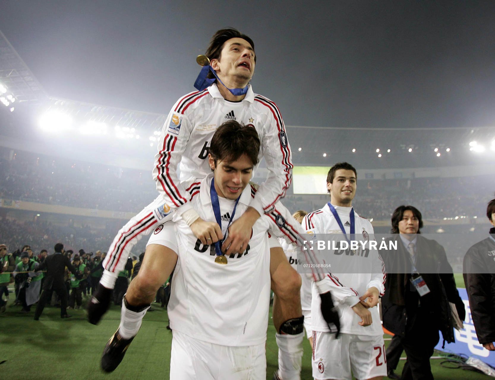 Filippo Inzaghi och Kaka, Milan, jubel