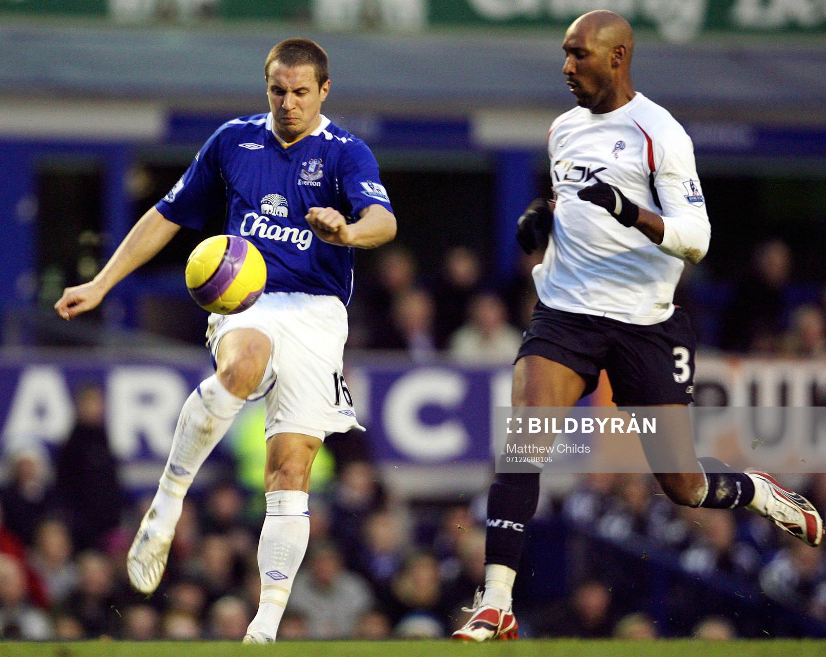 Fotboll, engelsk, Premier League, Everton - Bolton
