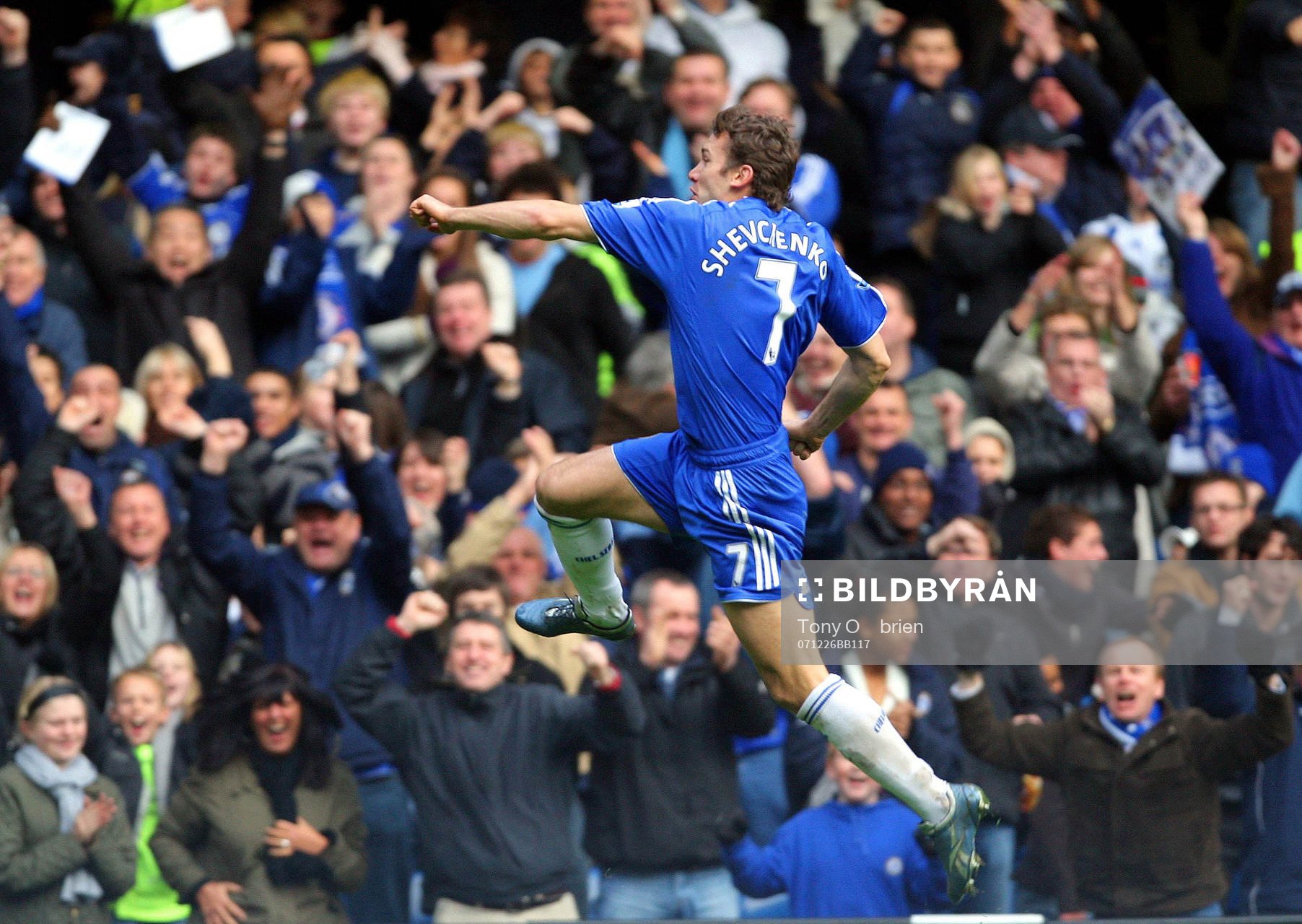  Andriy Shevchenko, Chelsea, jubel efter mål. 