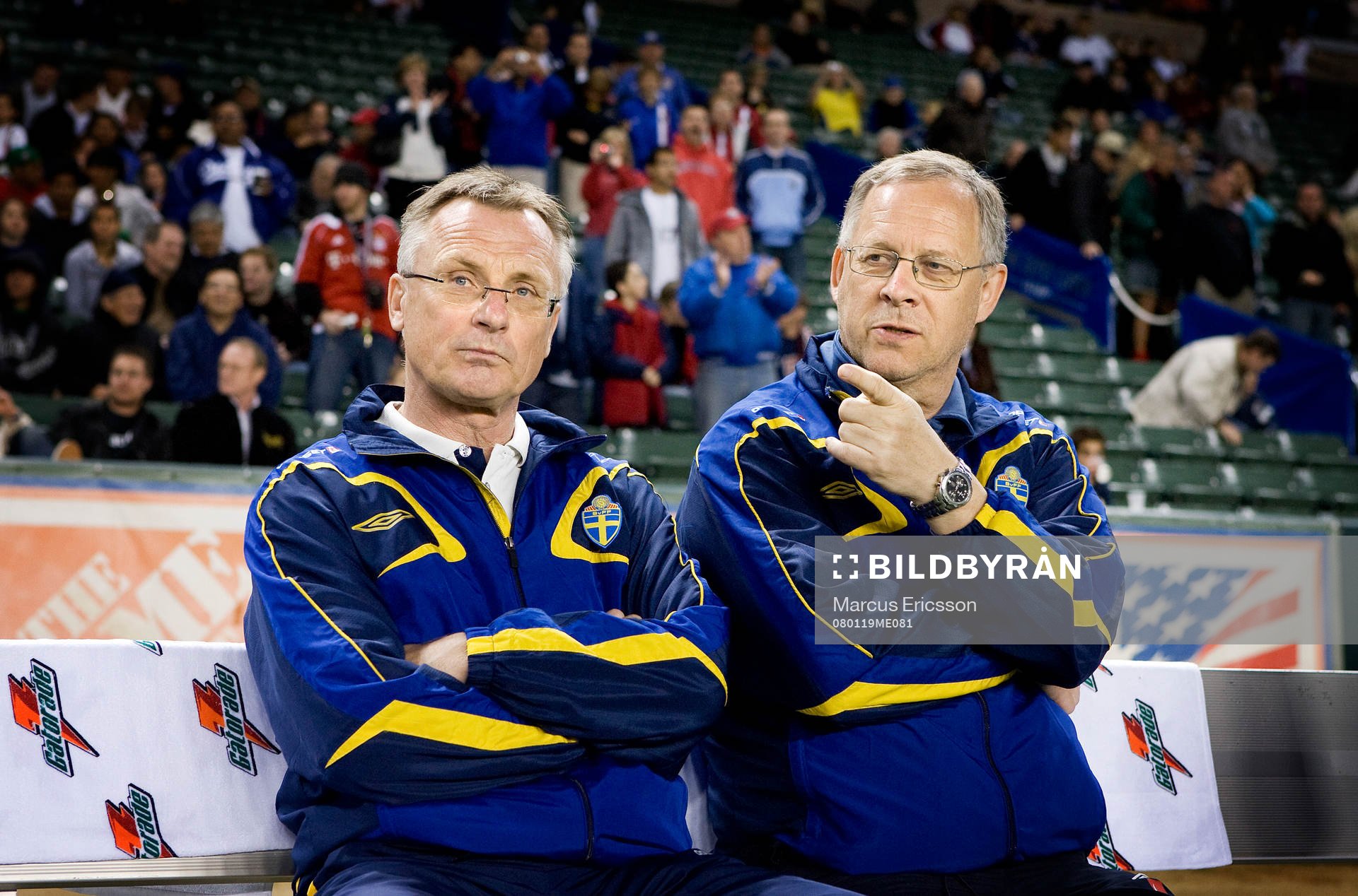 Roland Andersson och Lars Lagerbäck, förbundskapten