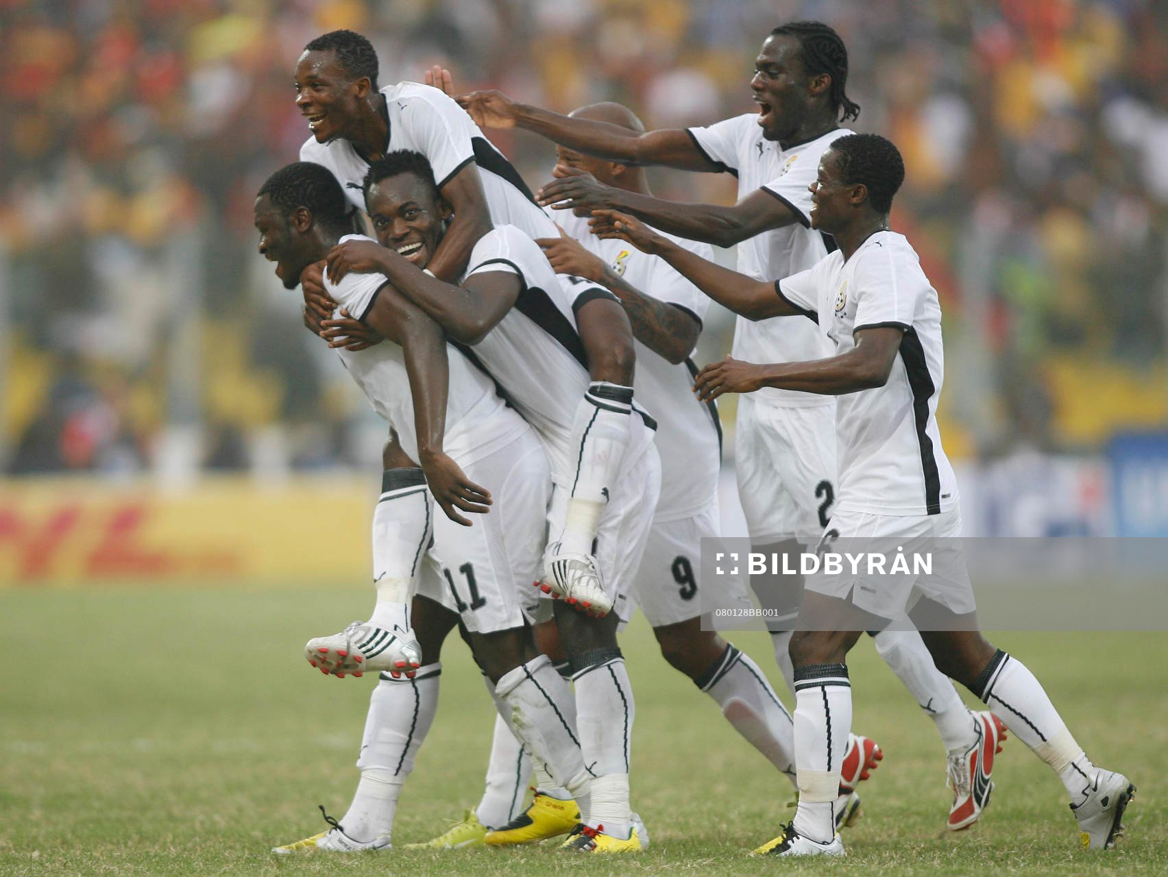 Michael Essien, Ghana. Glädje. Jubel