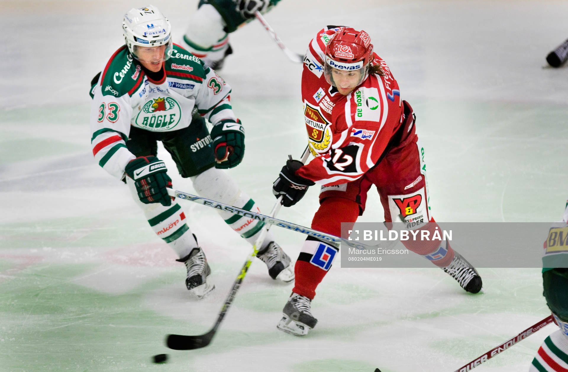 Brett Harkins, Rögle, och Fredrik Vestberg, Almtuna