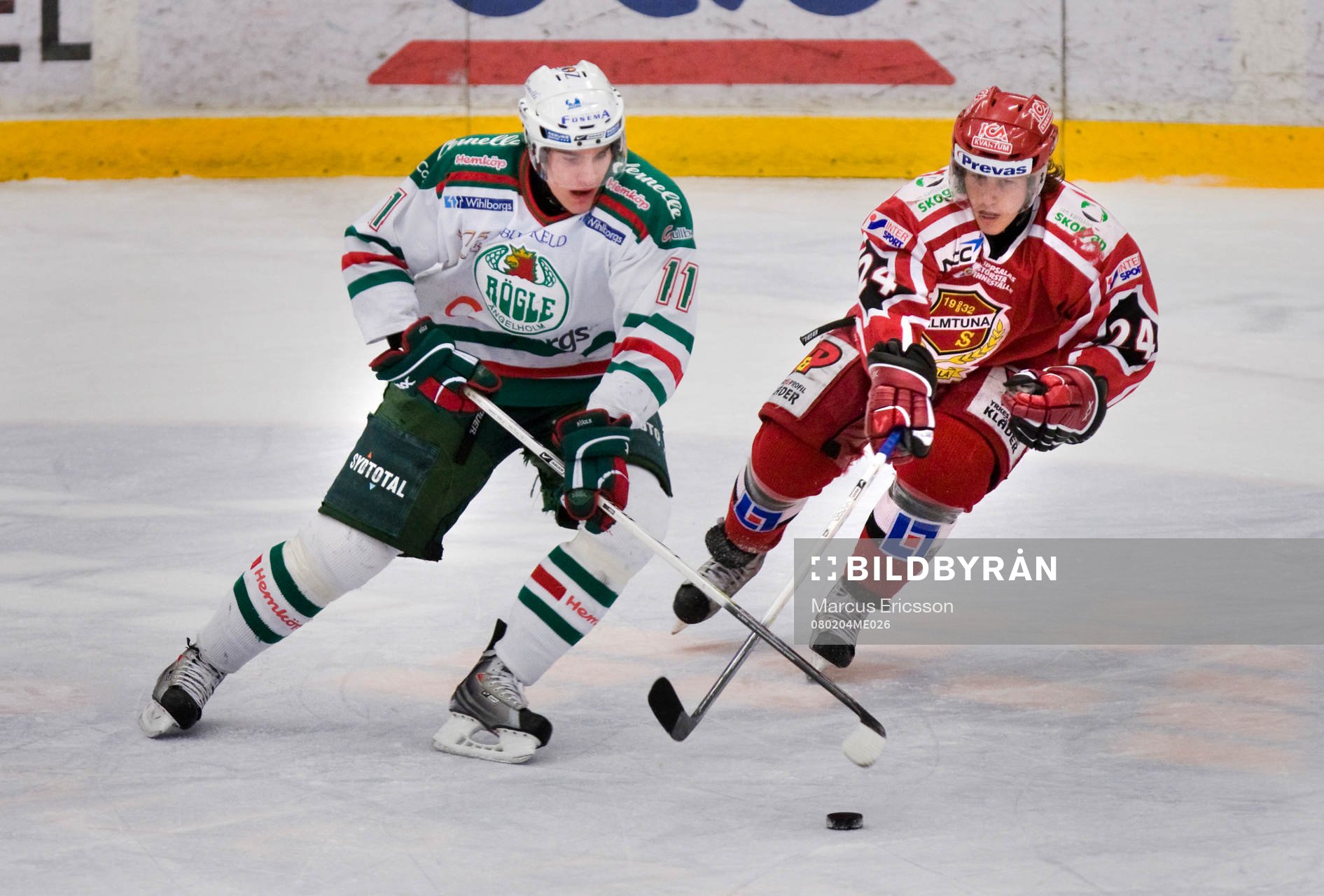 Mattias Sjögran, Rögle, och Sebastian Eriksson, Almtuna