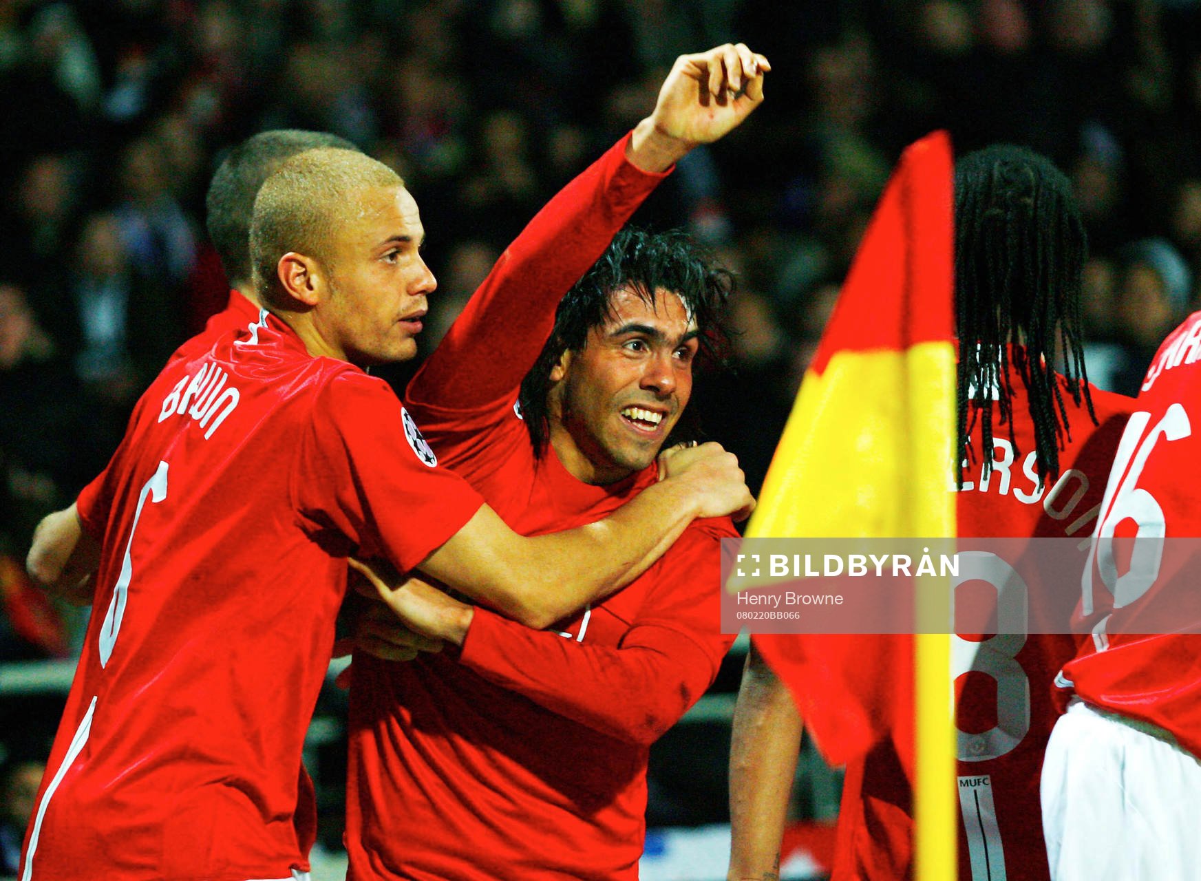   Carlos Tevez, Manchester, jubel efter mål. 