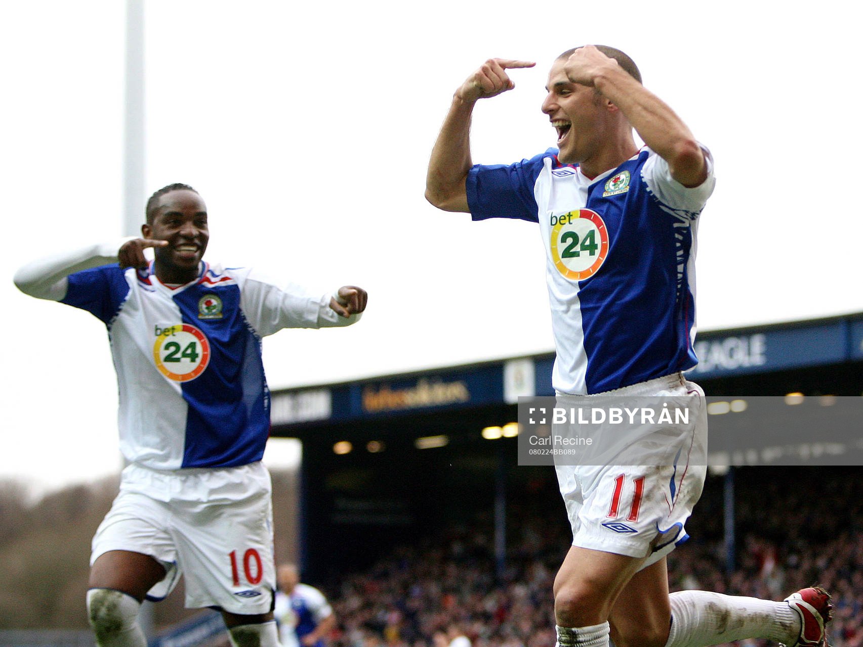David Bentley och Benni McCarthy, Blackburn, jubel