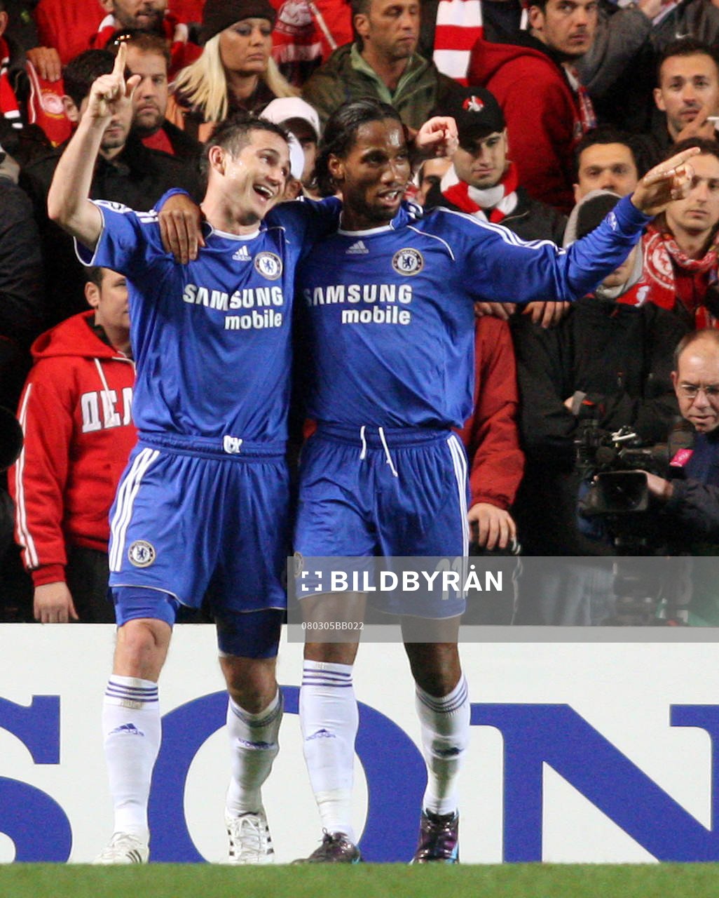 Frank Lampard och Didier Drogba, jubel