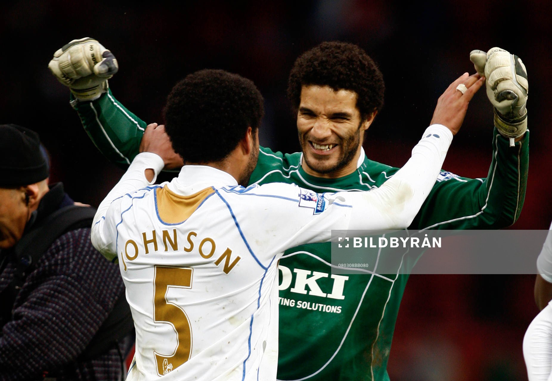 David James och Glen Johnson, jubel