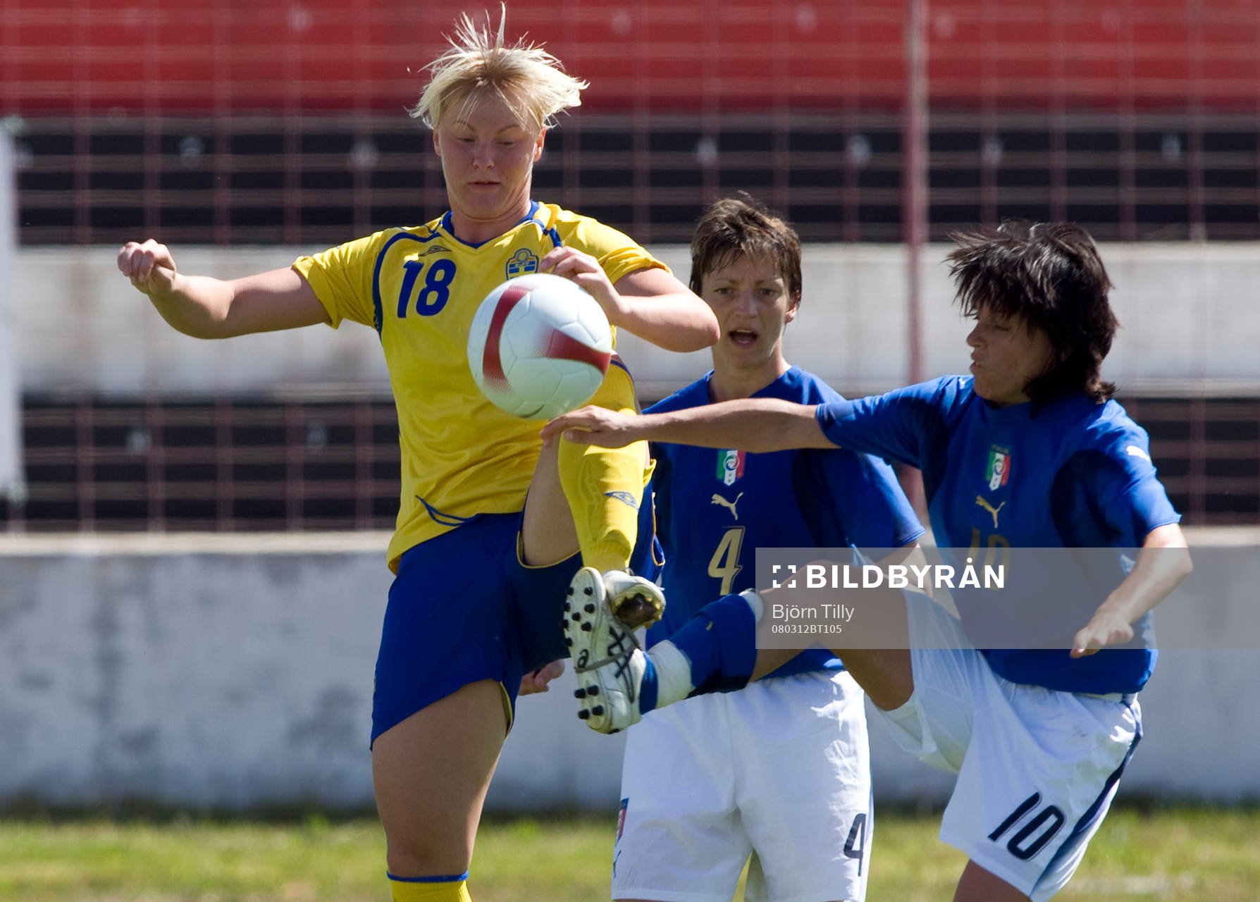 Nilla Fischer, Sverige, Alessia Tuttino, Italien, och