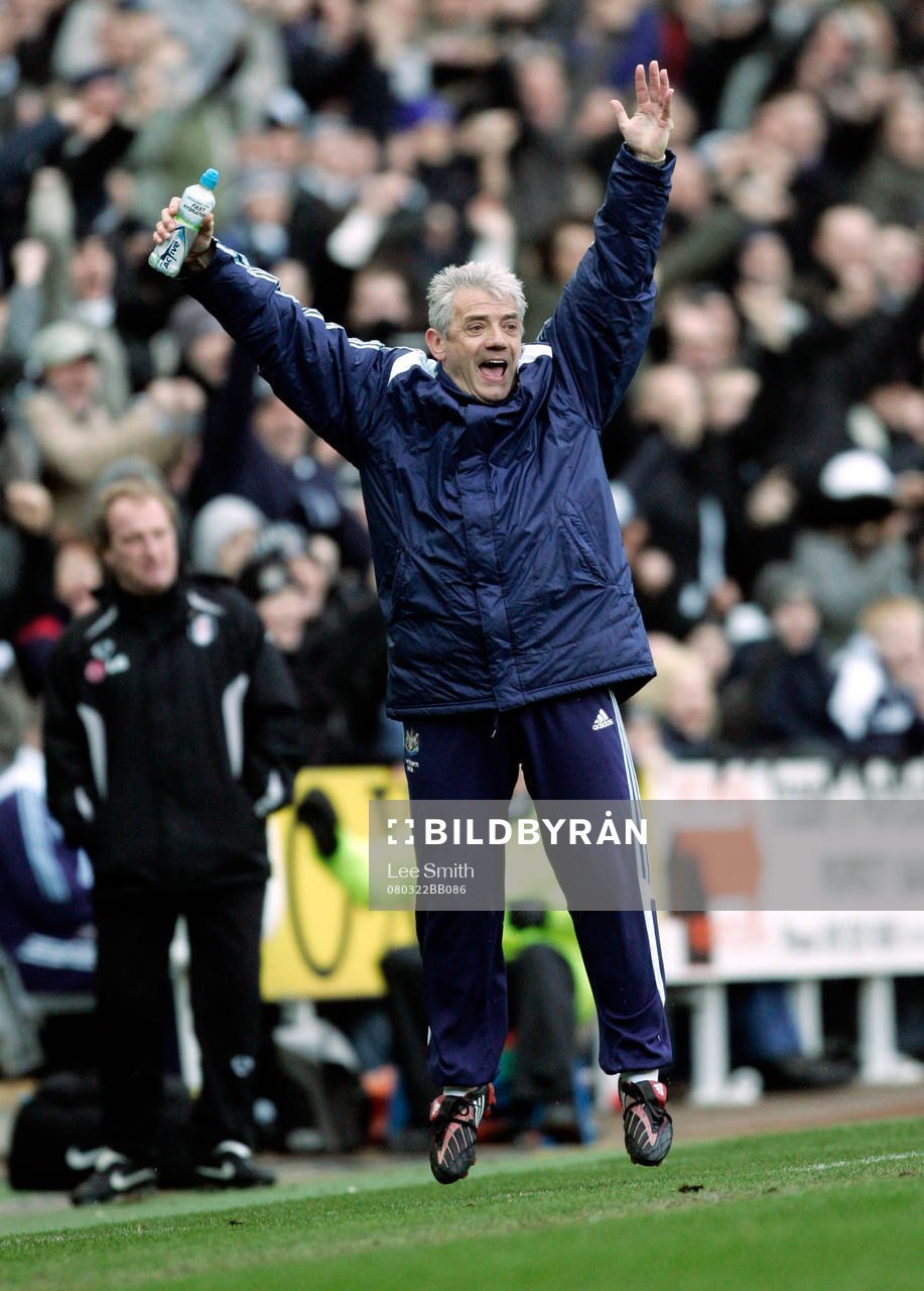  Kevin Keegan, tränare, Newcastle, jubel. 