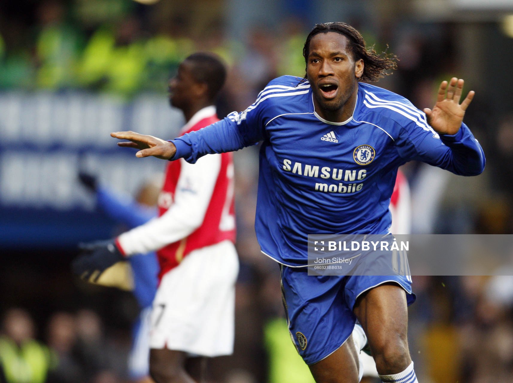  Didier Drogba, Chelsea, jubel.