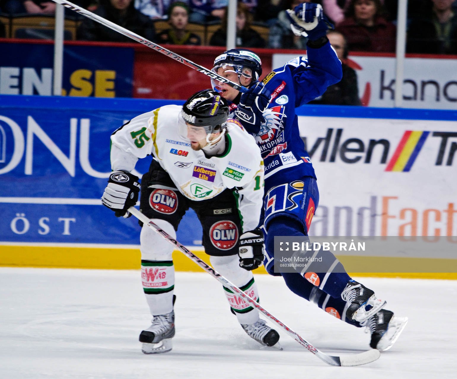 Dominik Granak, Färjestad, och Patric Blomdahl, Linköping
