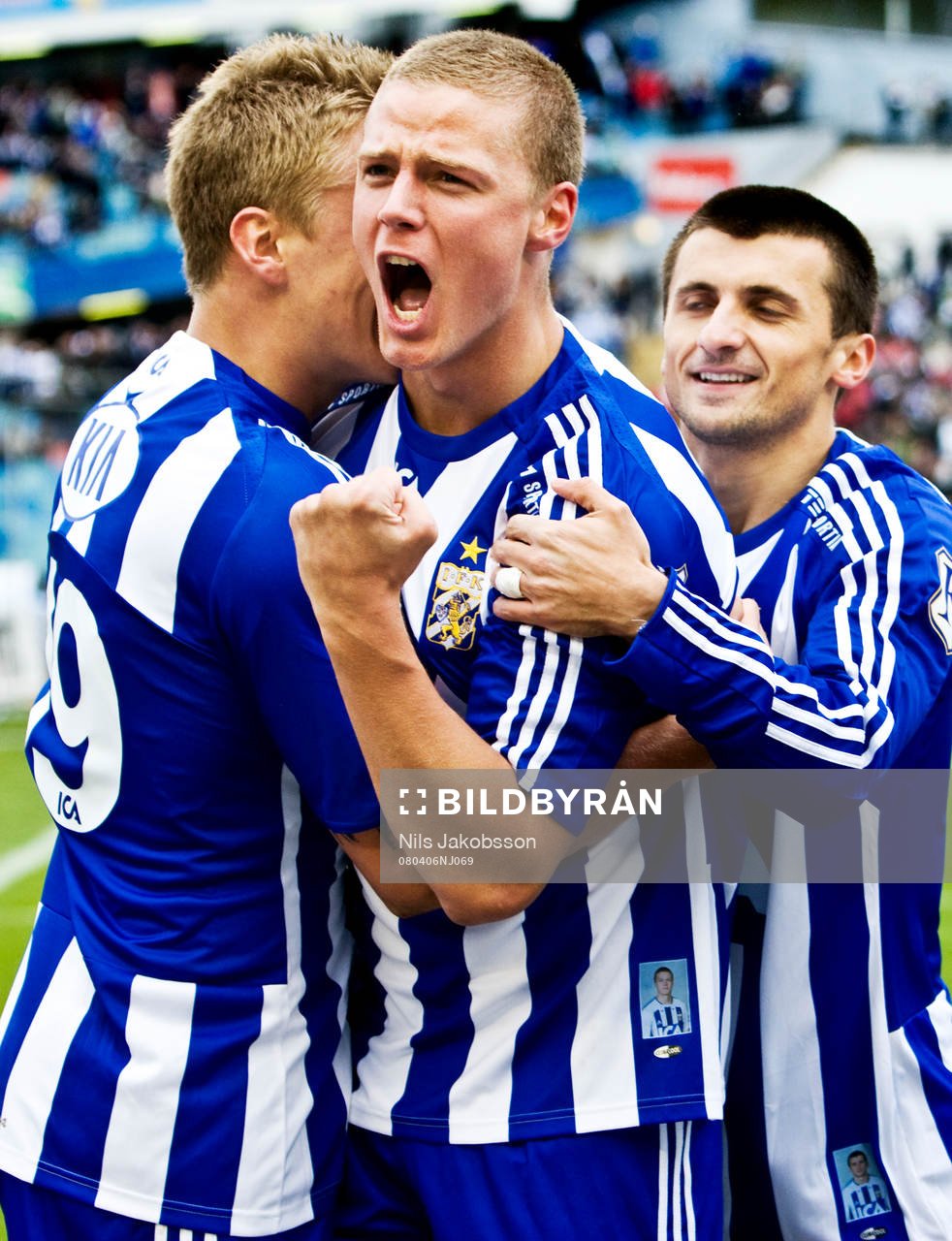  Pontus Wernbloom, Ragnar Sigurdsson och Eldin Karisik, Göteborg, jubel.