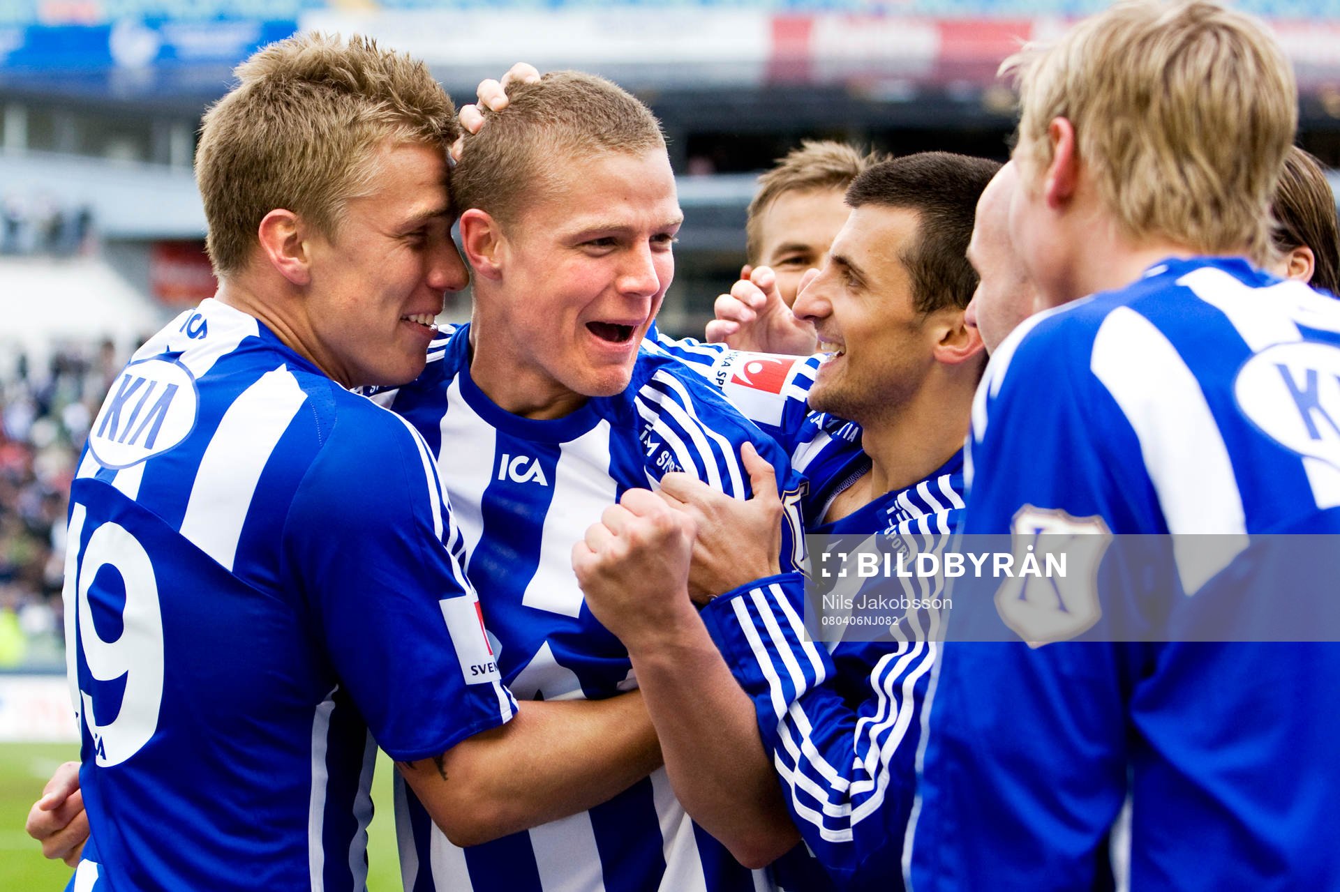 Pontus Wernbloom, Ragnar Sigurdsson, Eldin Karisik, Göteborg, jubel.