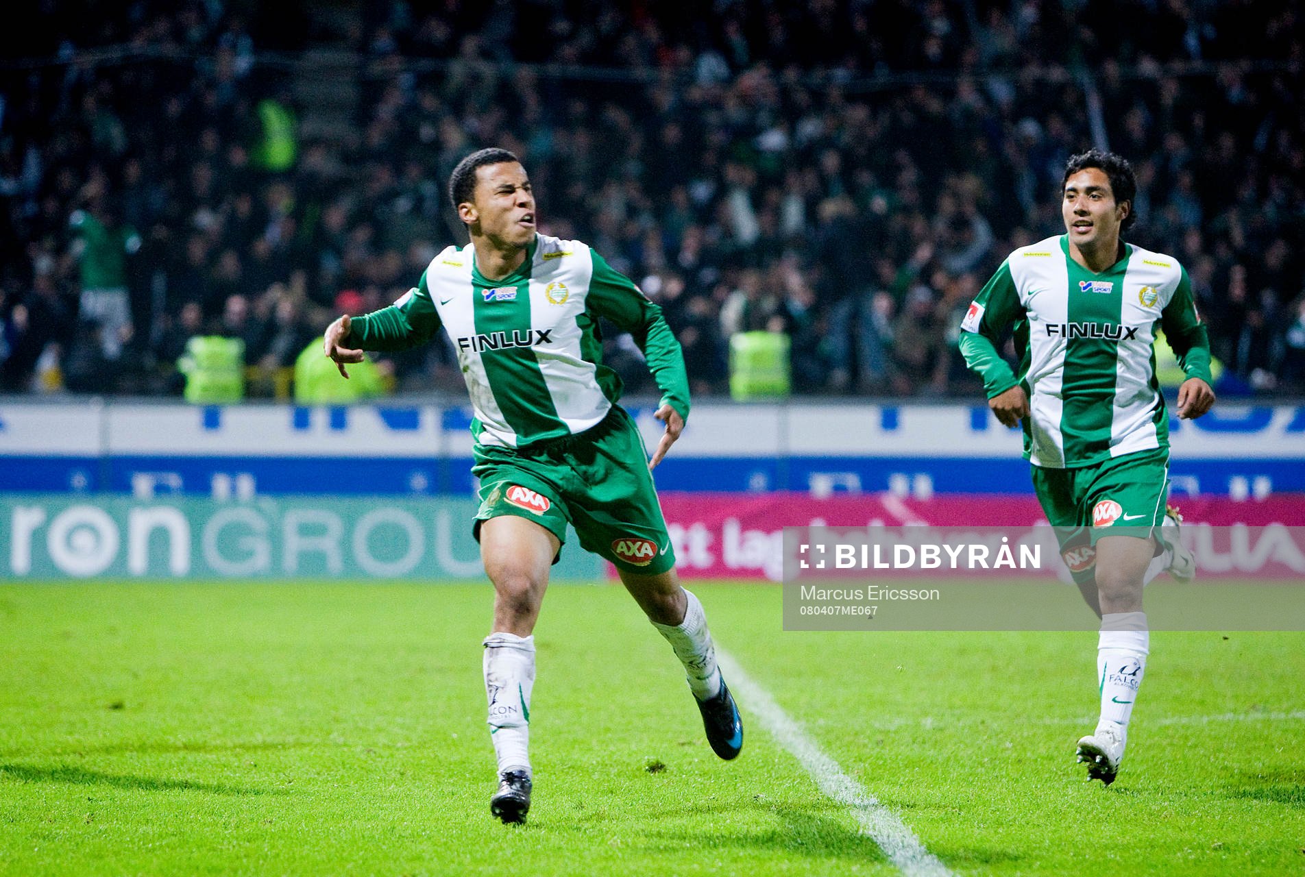 Charlie Davies, Hammarby, jubel med Sebastian Castro-Tello,