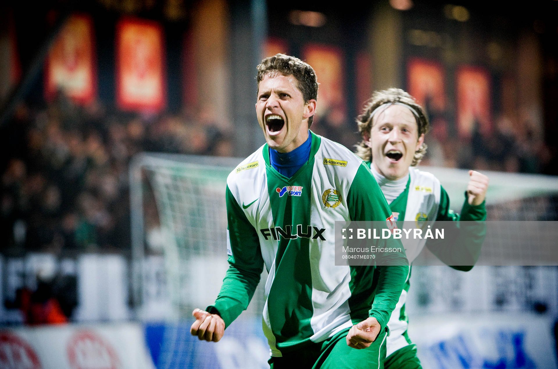  Paulinho Guará och Haris Laitinen, Hammarby, jubel.