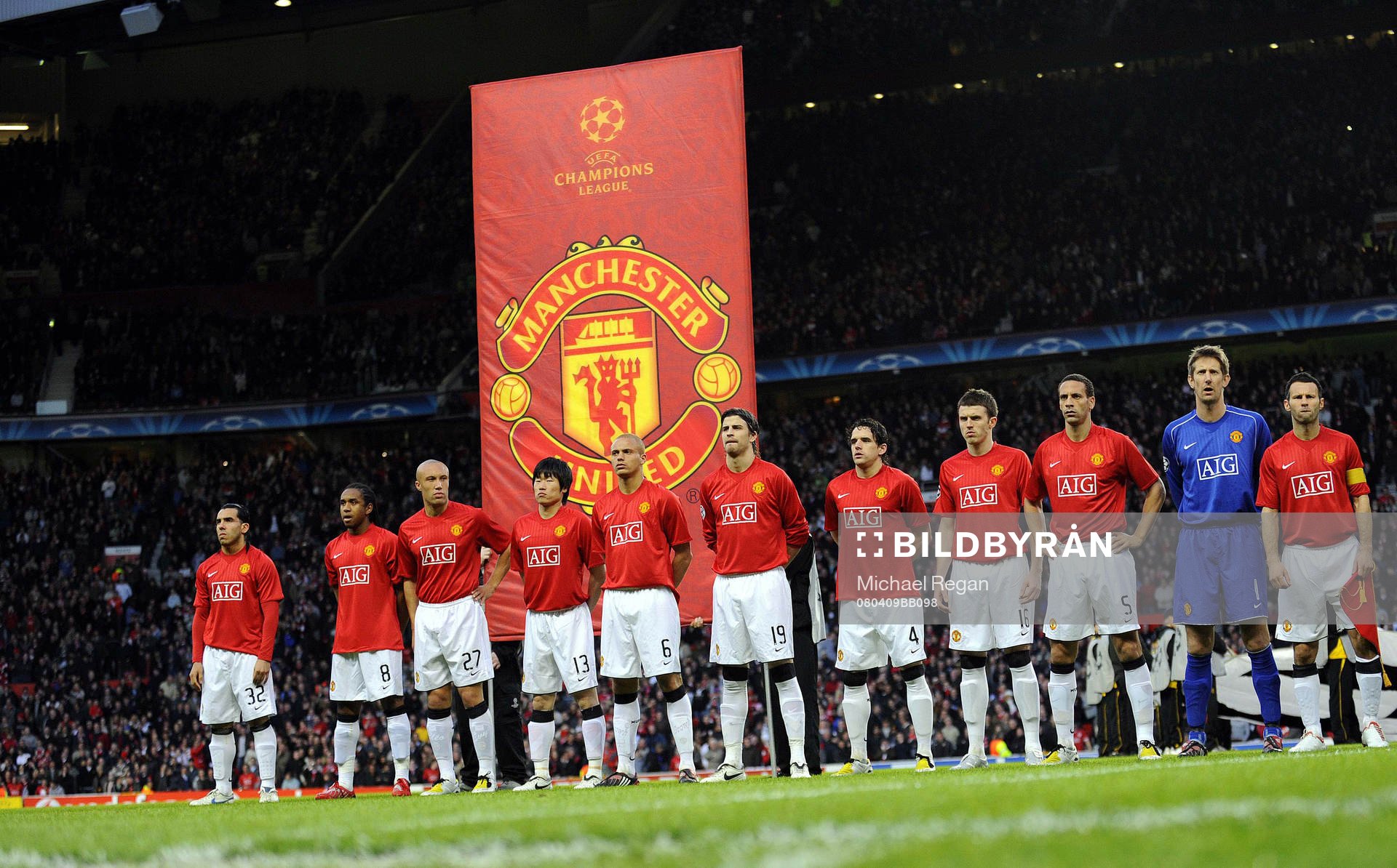 Manchester United startelva, lagbild, line up