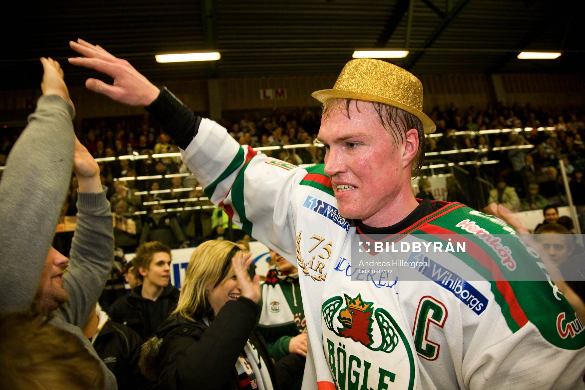 Rögle klara för elitserien, jubel. Kenny Jönsson, tackar