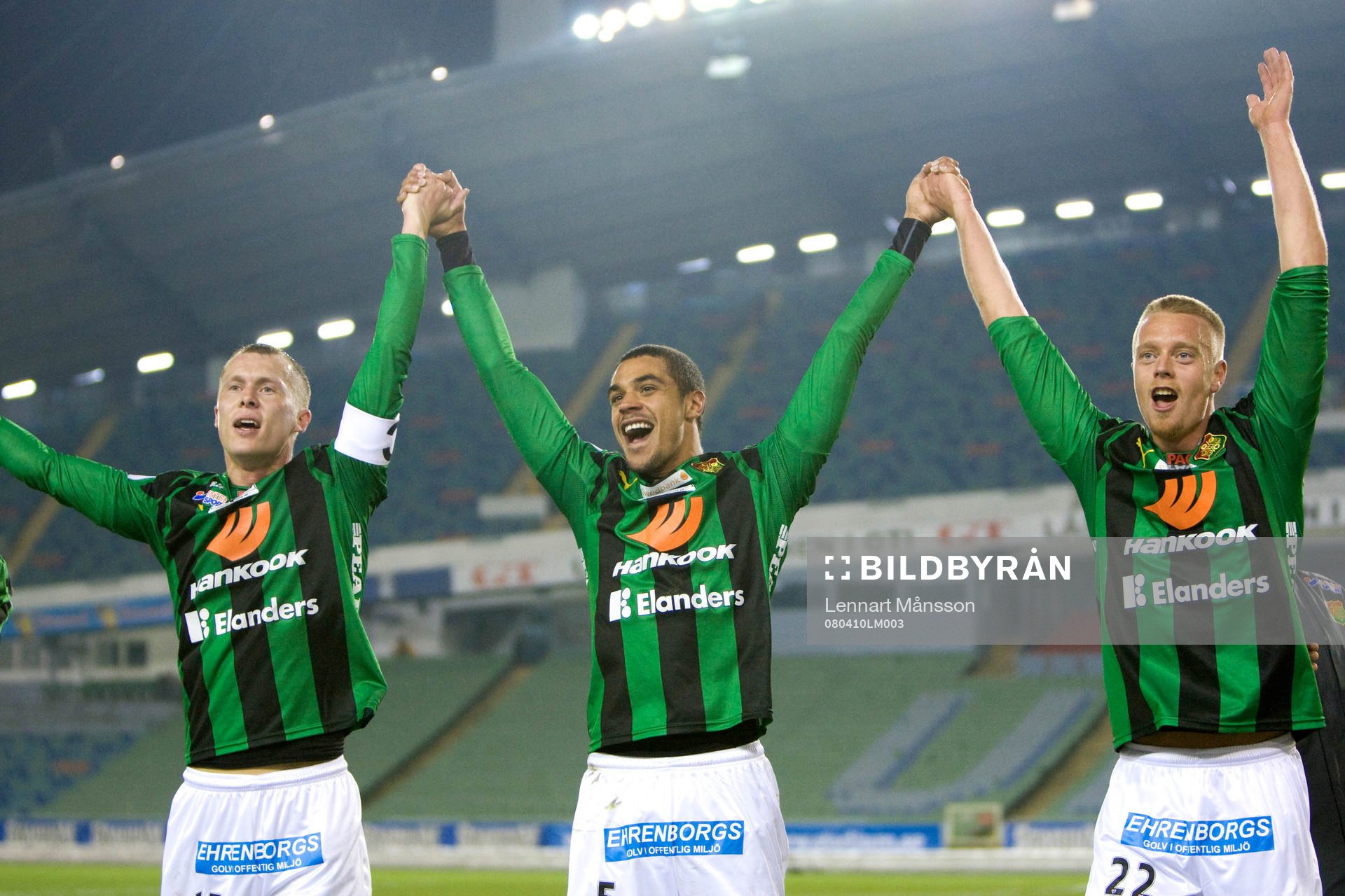  Gais jubel, Fredrik Lundgren, Bobbie Friberg da Cruz och Björn Andersson.