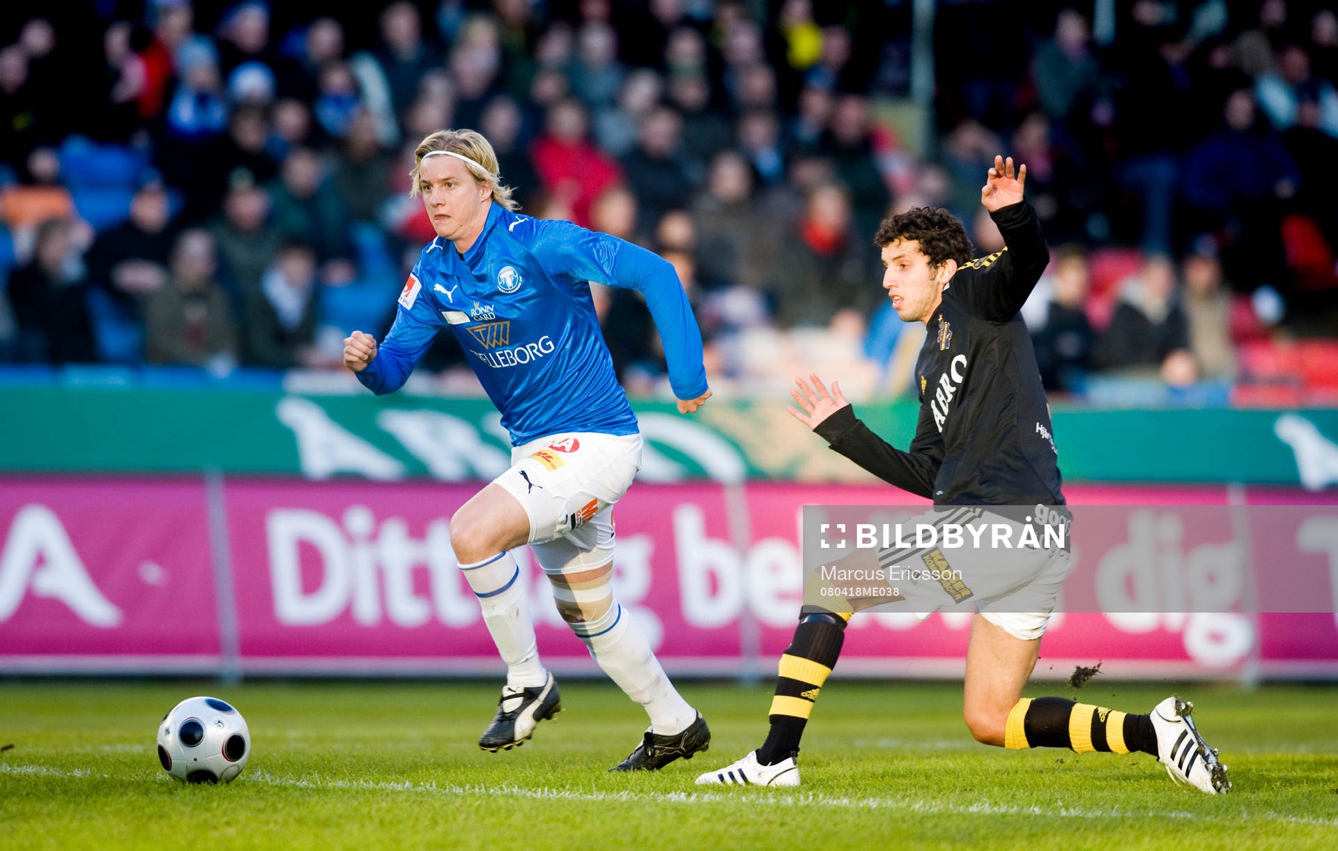 Andreas Drugge, Trelleborg, och Jorge Ortíz, AIK