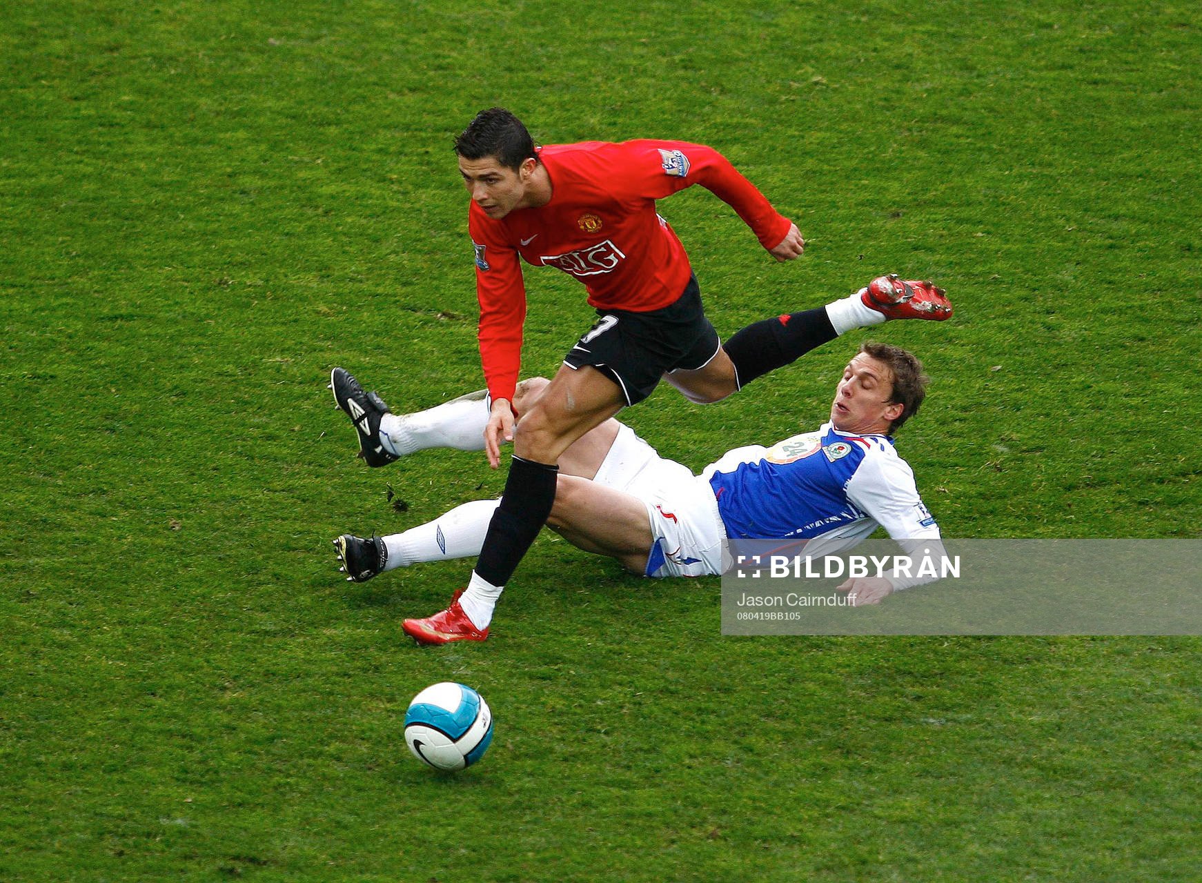  Cristiano Ronaldo, United och Stephen Warnock, Blackburn.