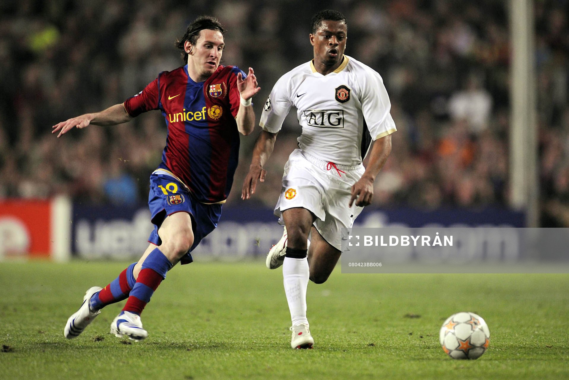 Lionel Messi och Patrice Evra