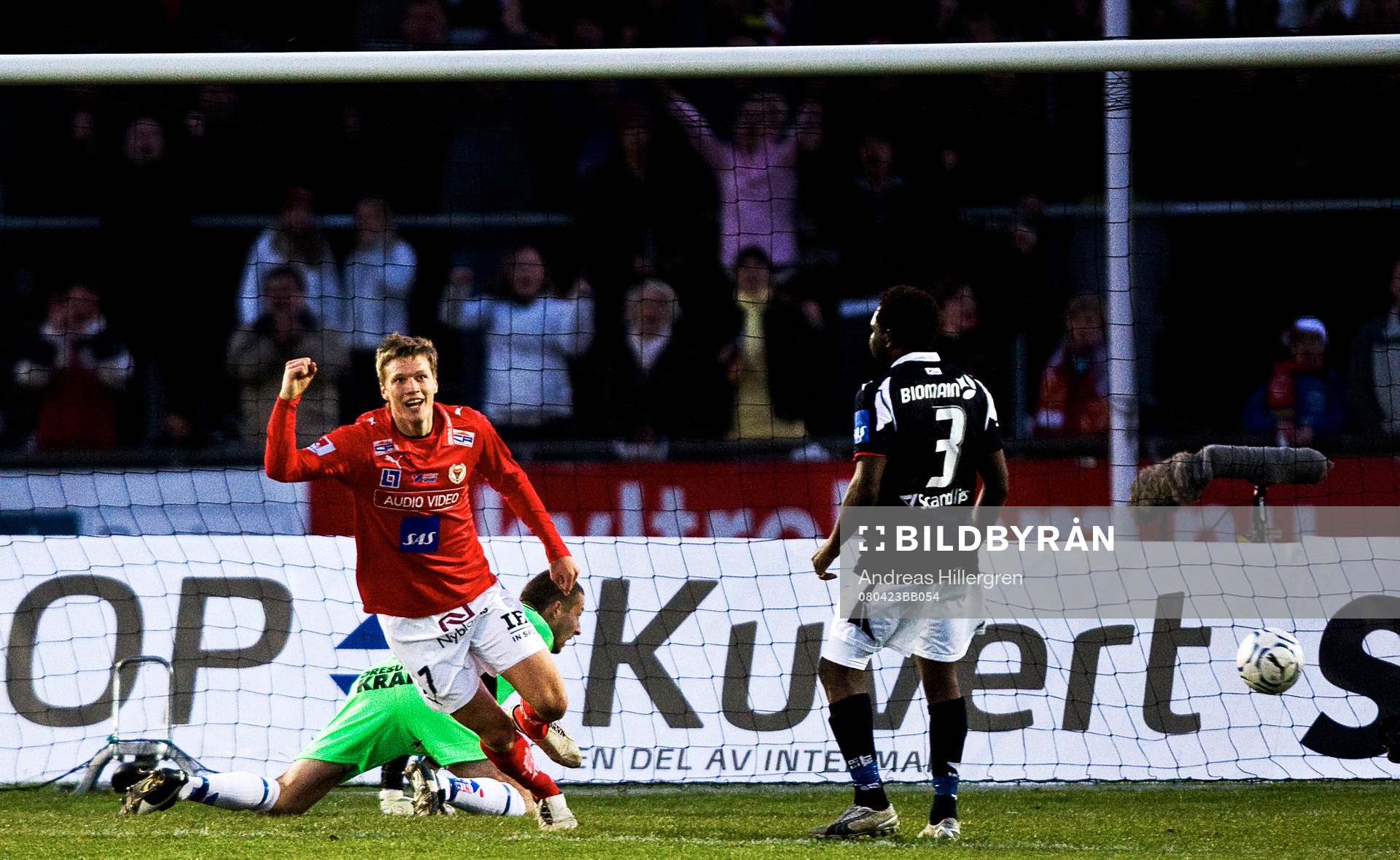 Viktor Elm, tvåmålsskytt, jubel
