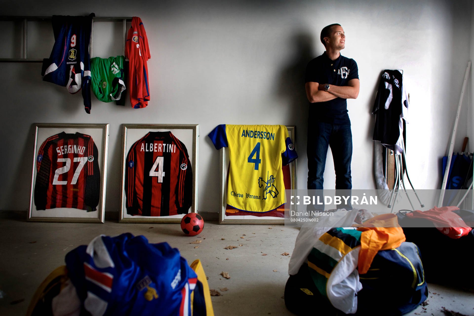 Daniel Andersson, Malmö FF, har en samling i sitt garage