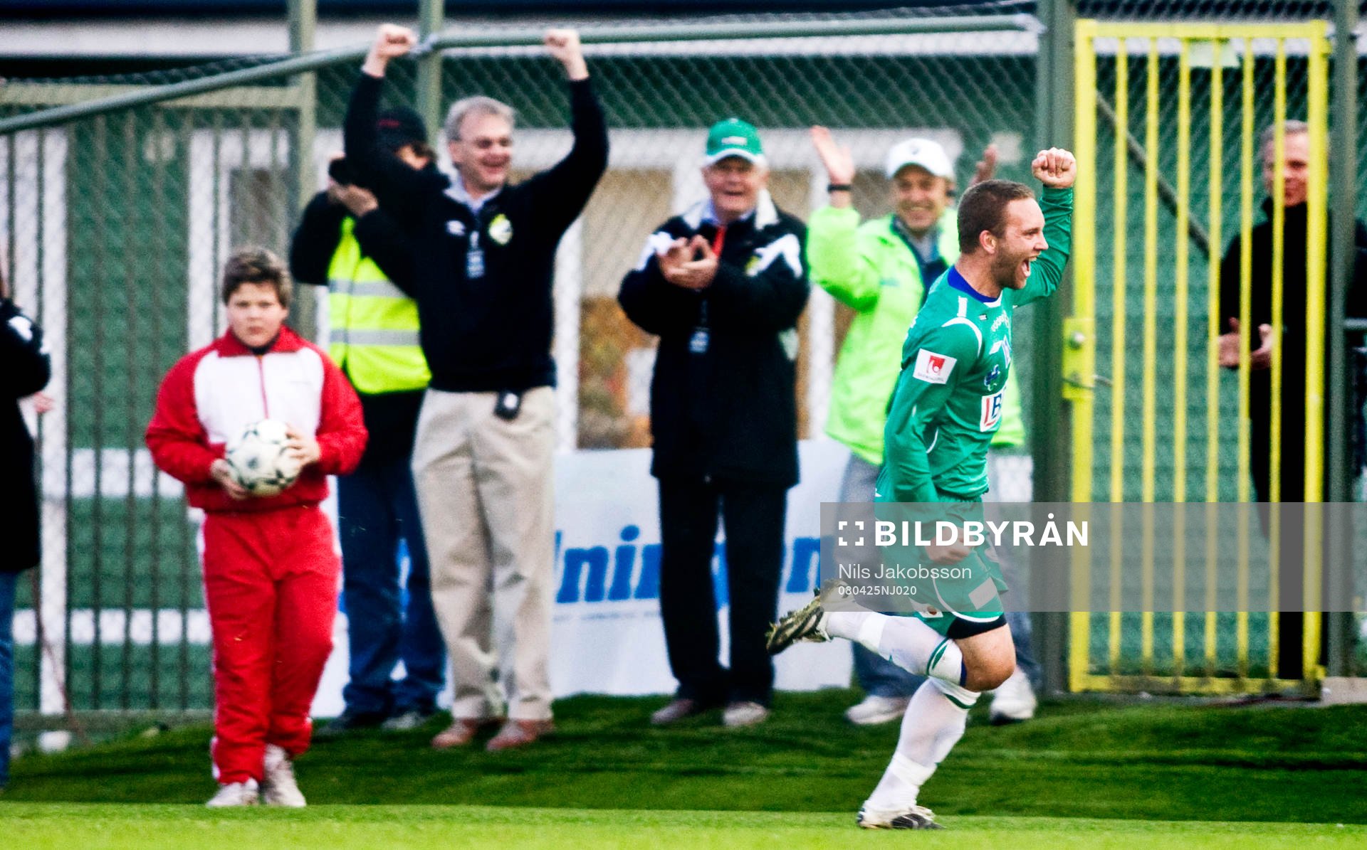 Fotboll, allsvenskan, Ljungskile - Göteborg: Andreas Kristoffersson, Ljungskile, jubel.