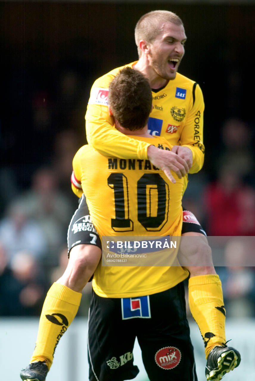 Johan Svensson och Marcus Ekenberg, Mjällby, jubel