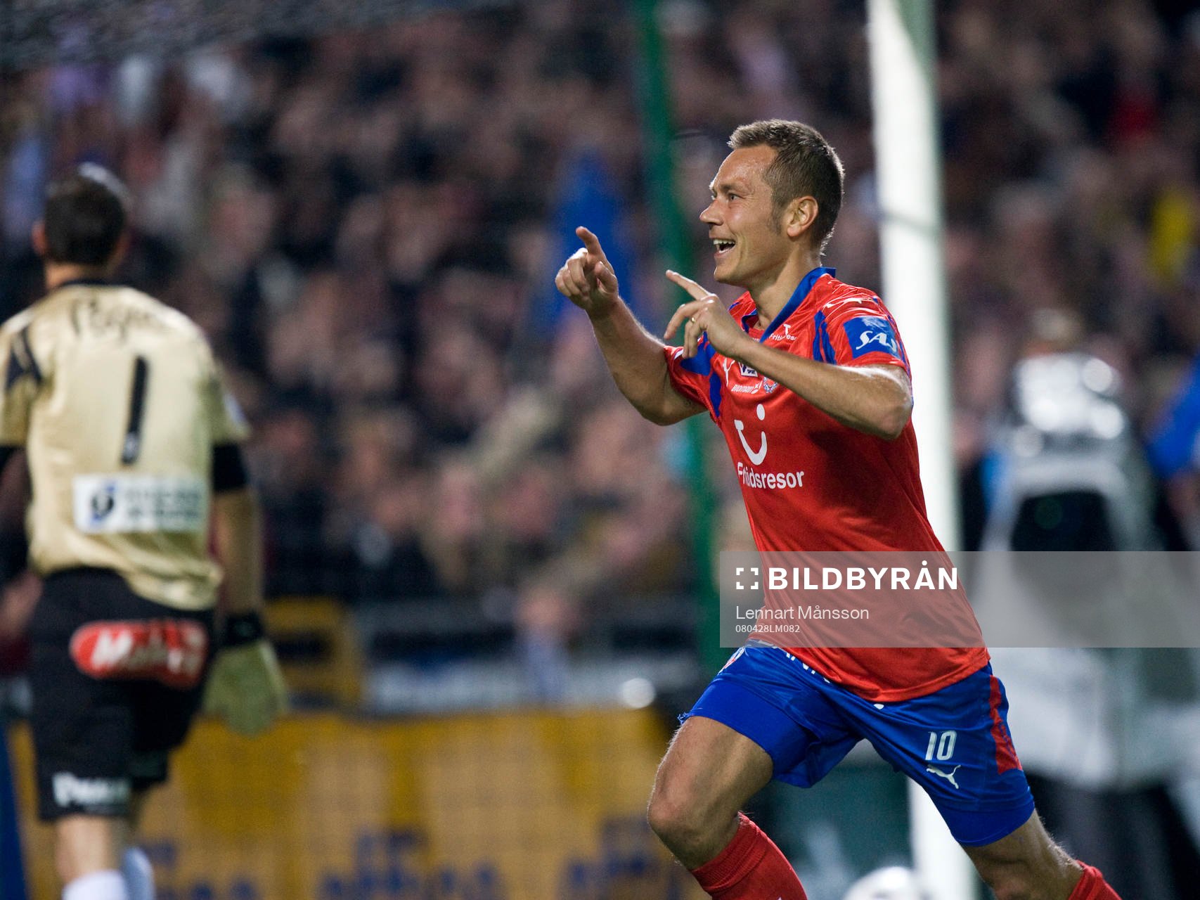 Fotboll, allsvenskan, Helsingborg, Marcus Lantz, jubel