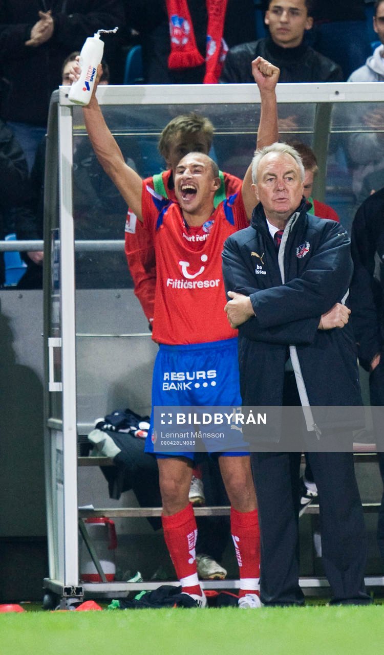 Fotboll, allsvenskan, Helsingborg, Henrik Larsson, jubel,