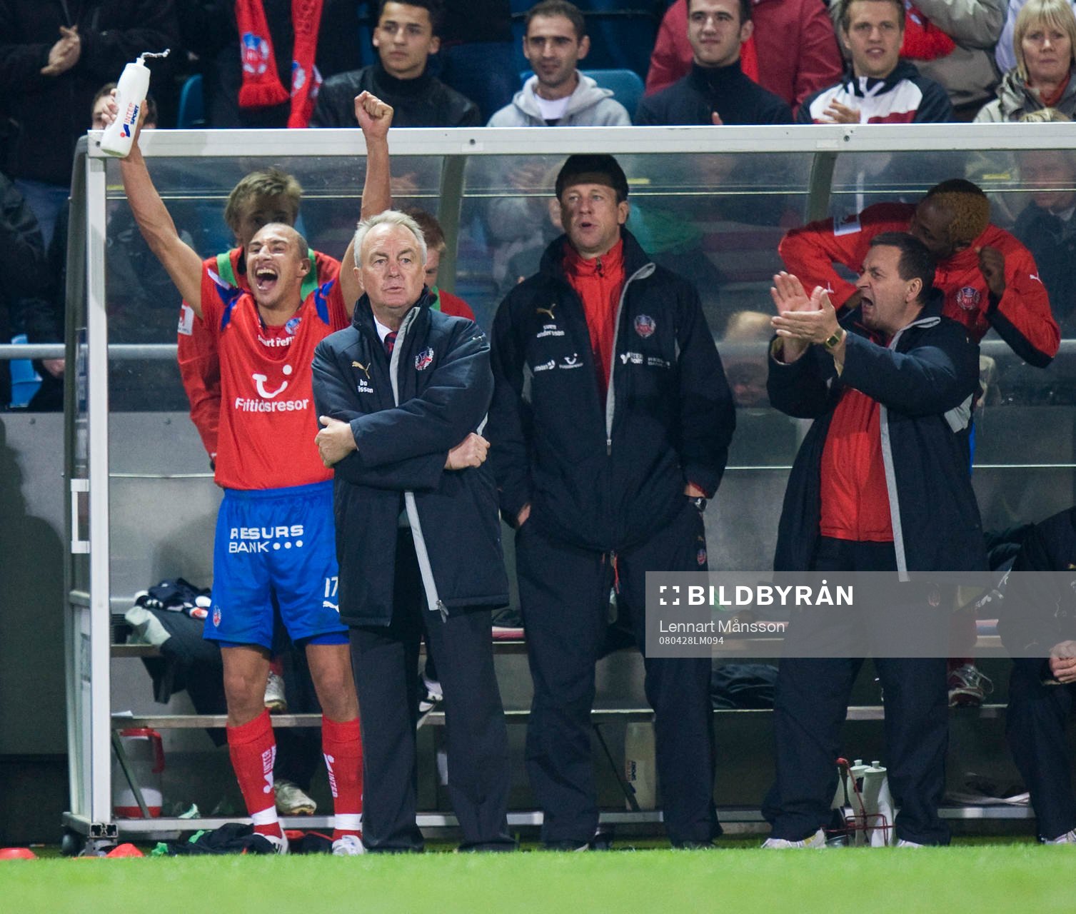 Fotboll, allsvenskan, Helsingborg, Henrik Larsson, jubel,