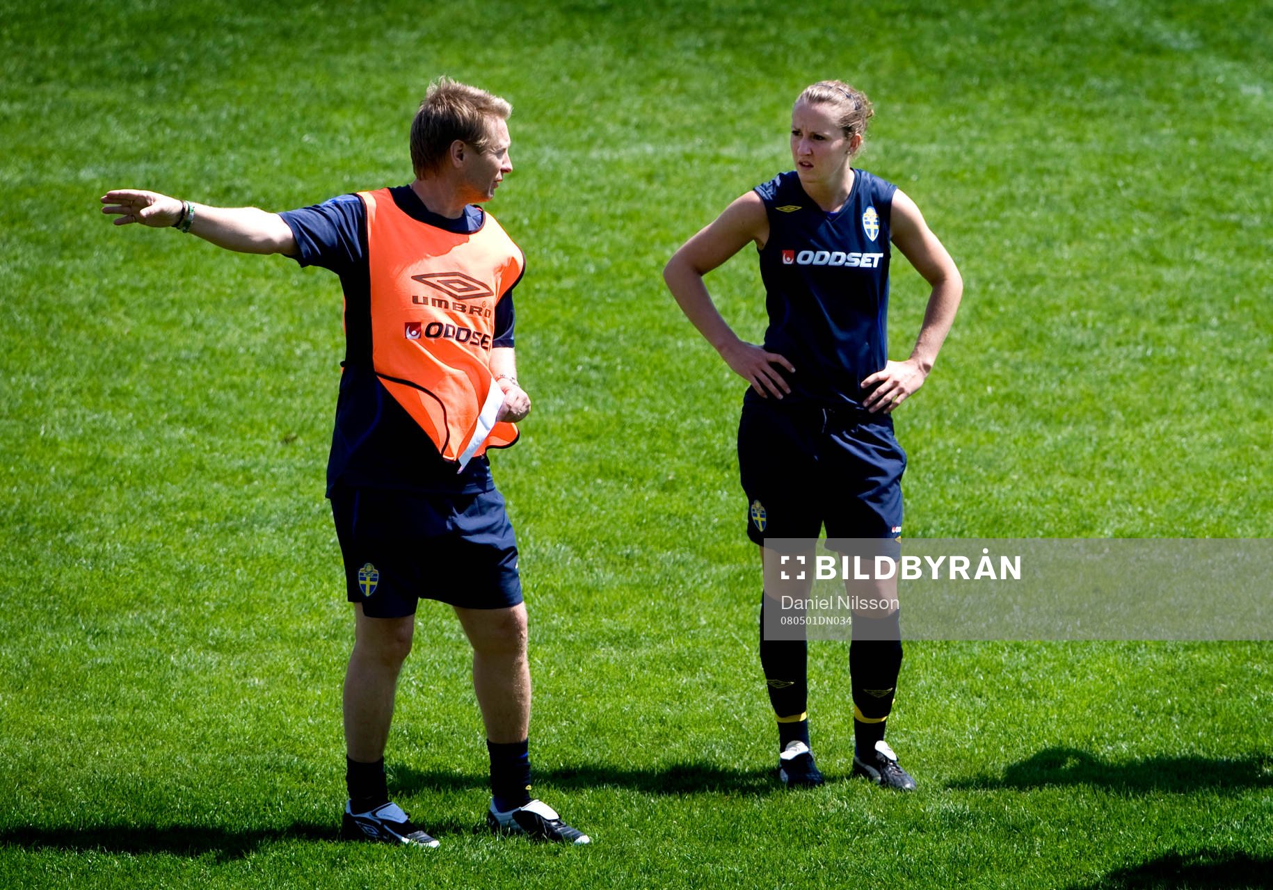 Thomas Dennerby, förbundskapten och Therese Lundin, Sverige