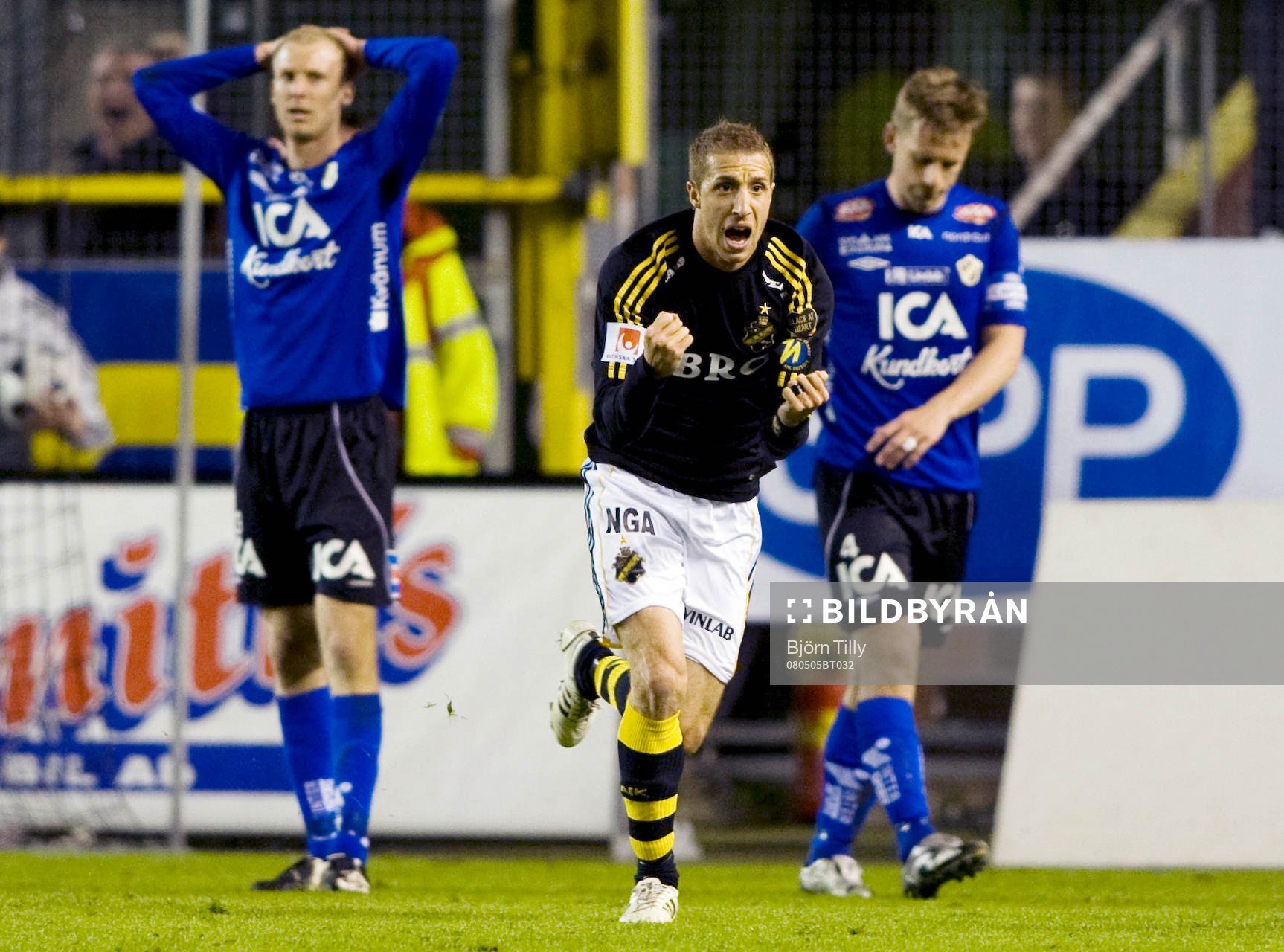 Kenny Pavey, AIK räddade segern och 1-0. Jubel