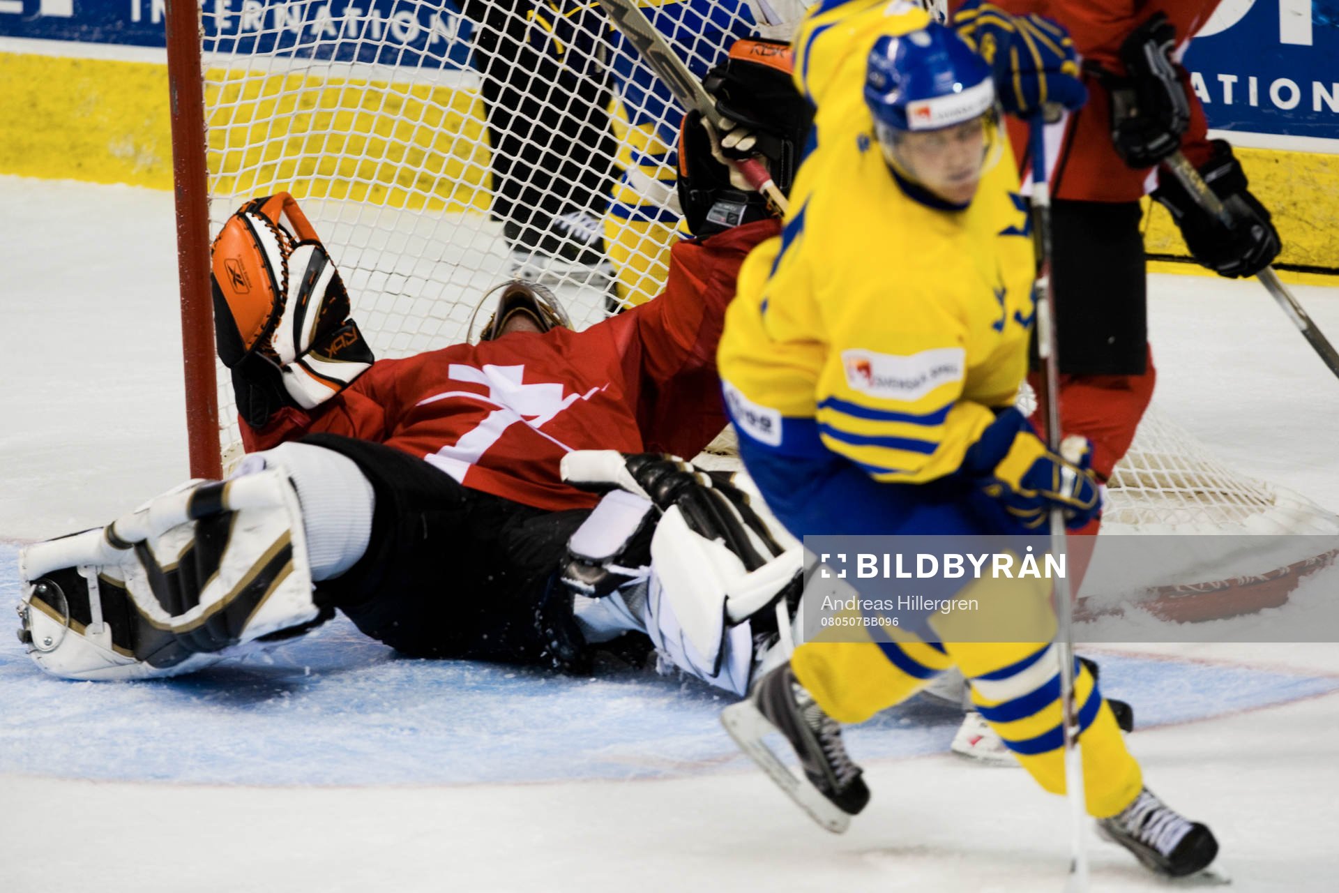 Patric Hörnqvist och Jonas Hiller, målvakt