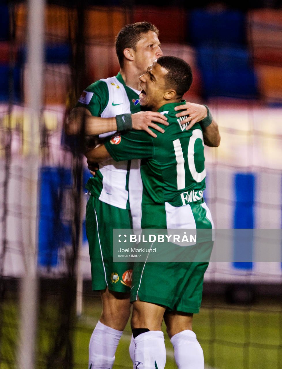 Paulinho Guará och Charlie Davies, Hammarby, jubel