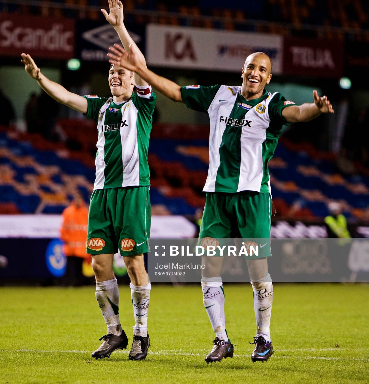 Emil Johansson, och Klebèr Saarenpää, Hammarby, jubel